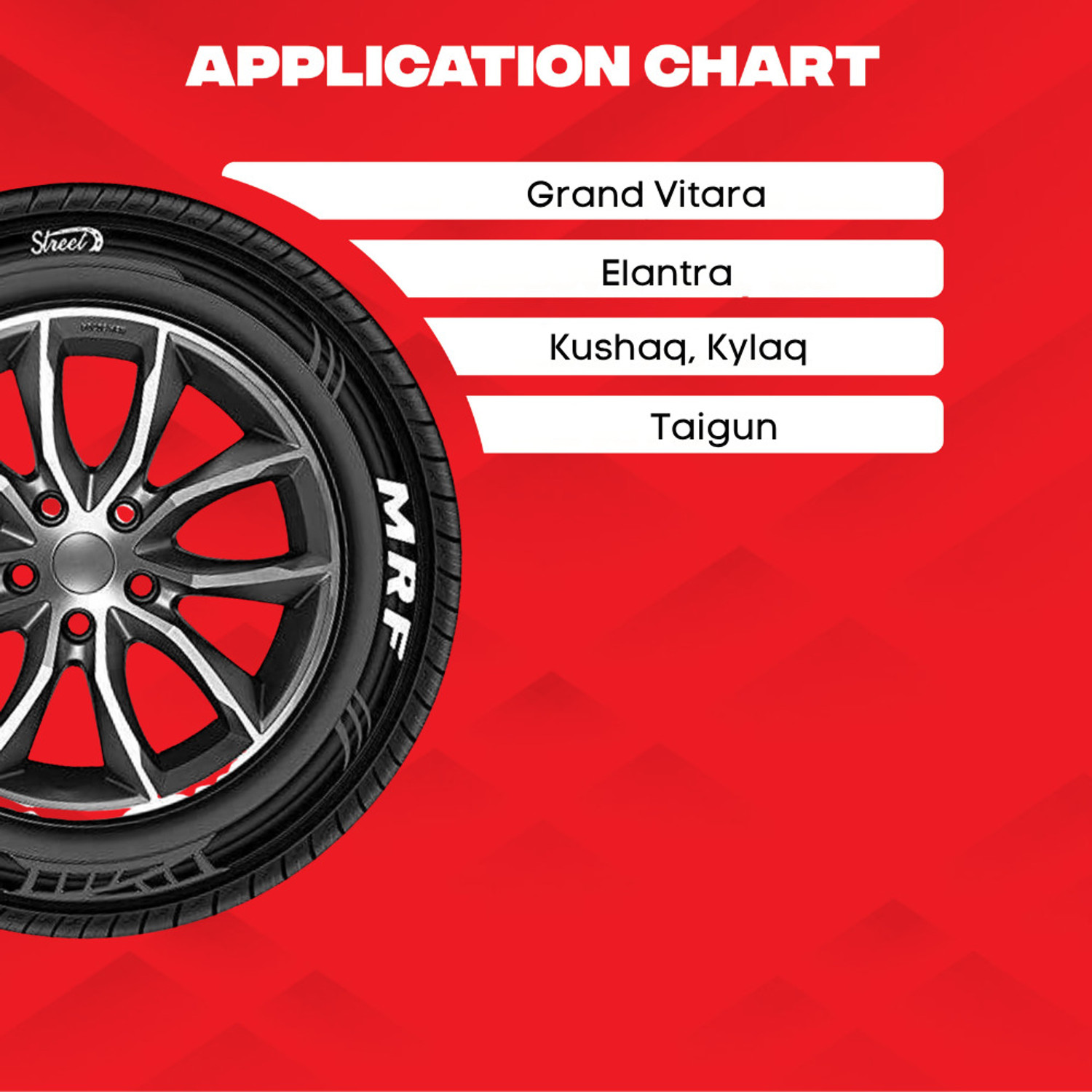Image of MRF 205 /60R16 92H WANDERER STREET Tubeless car tyre (NEW MODEL) 4 Wheeler Tyre