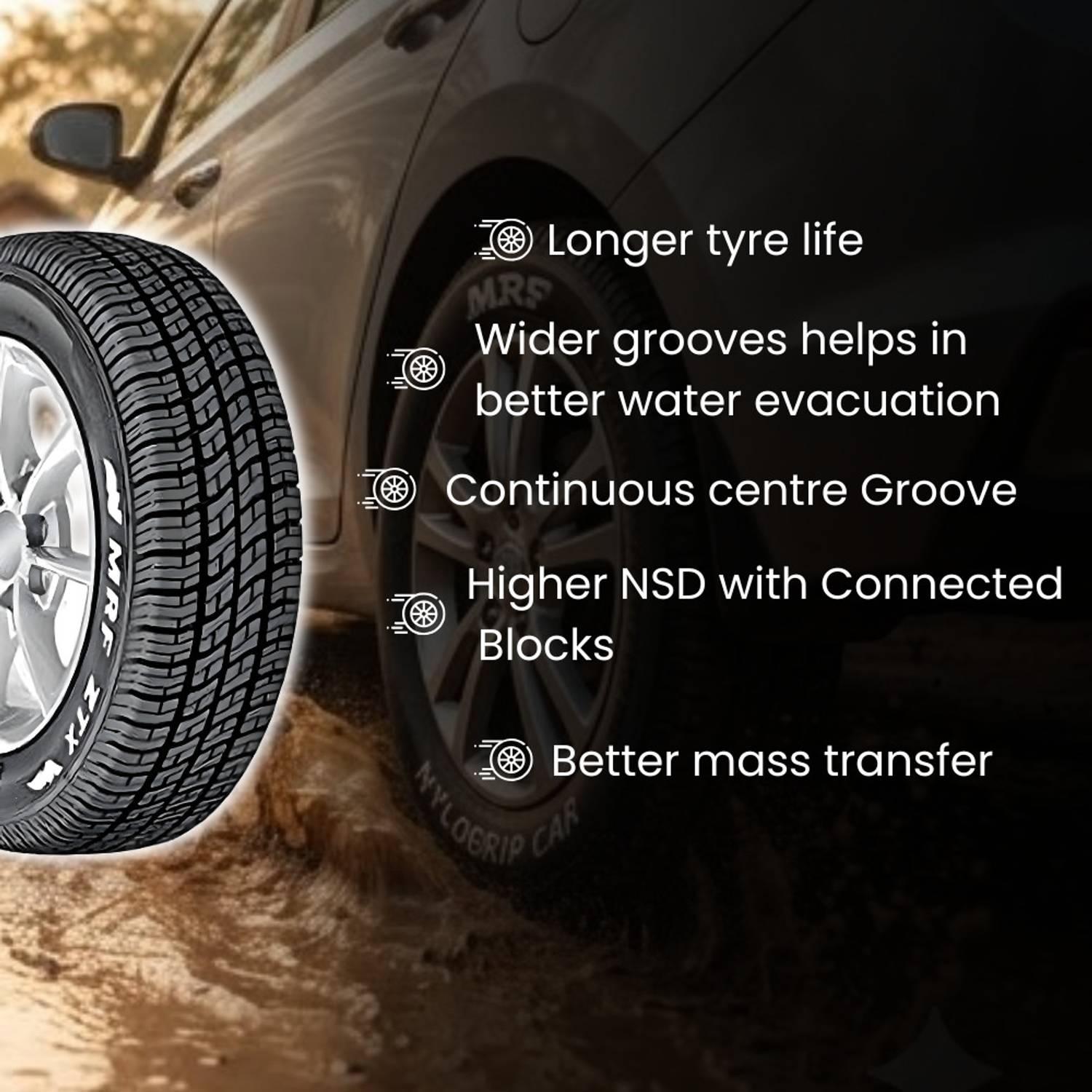 MRF ZTX 165/80 R14 85T 4 Wheeler Tyre Price in India - Buy MRF ZTX