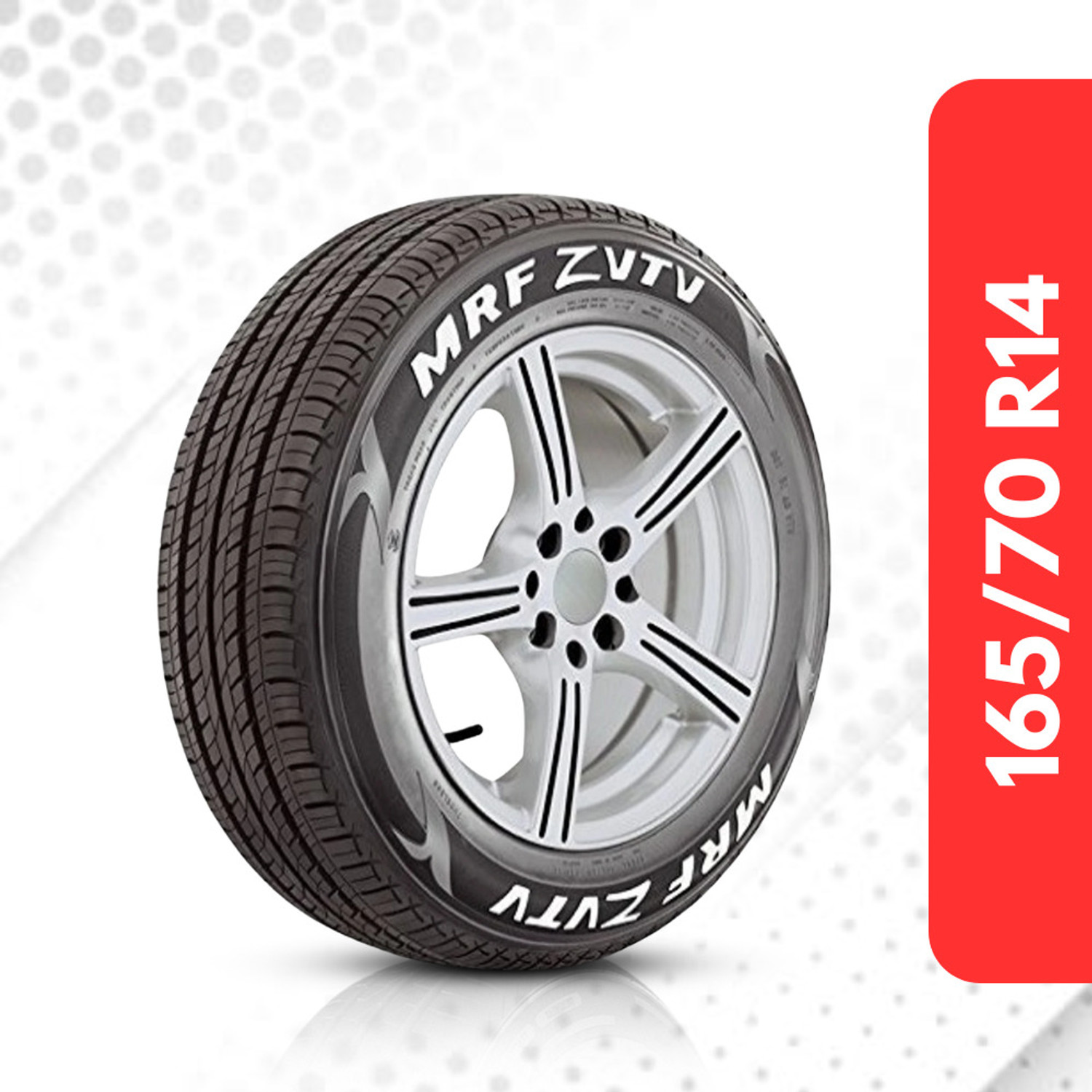 Image of MRF ZVTV 165 /70 R14 81S 4 Wheeler Tyre
