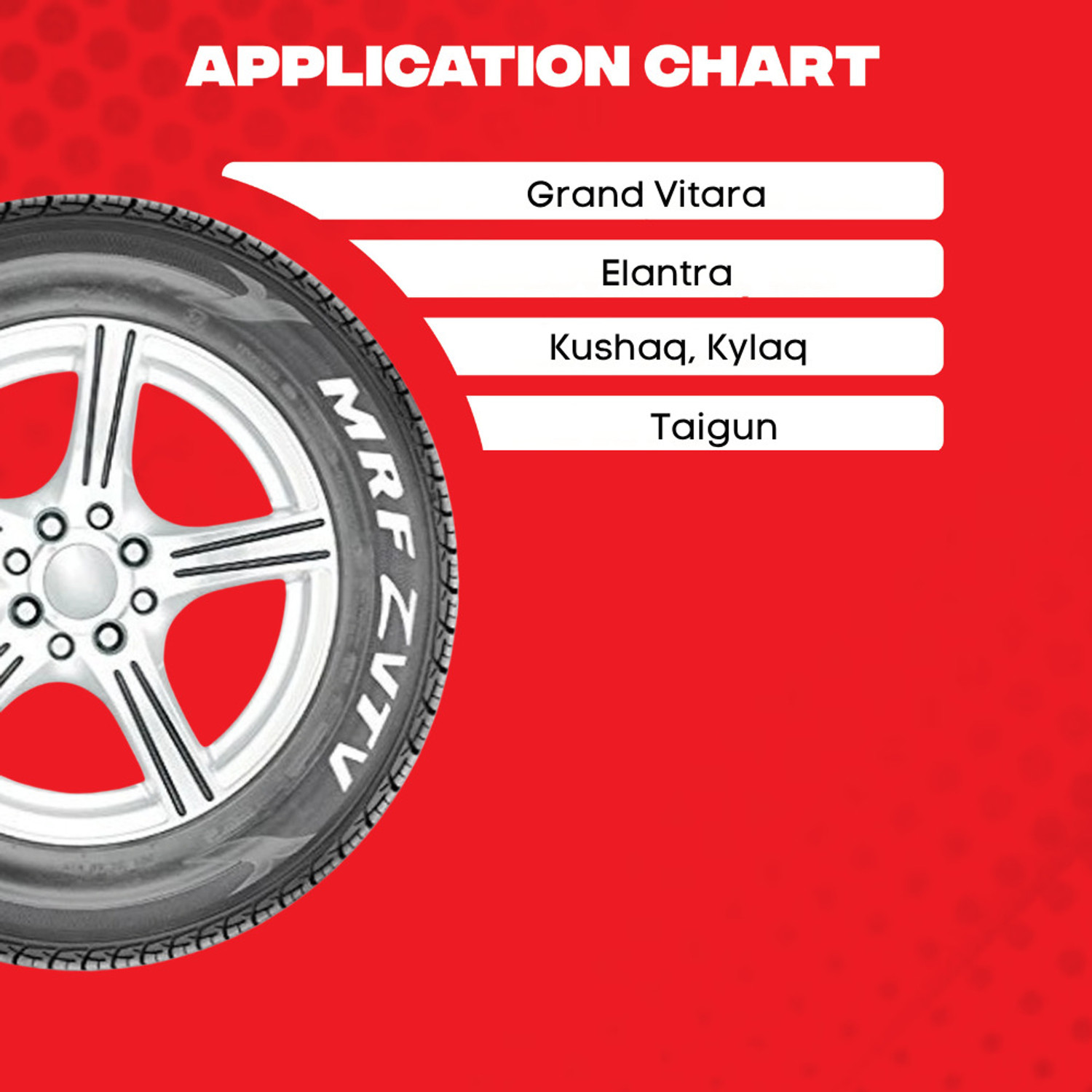 Image of MRF 185 /60R15 84H ZVTV TUBE LESS 4 Wheeler Tyre