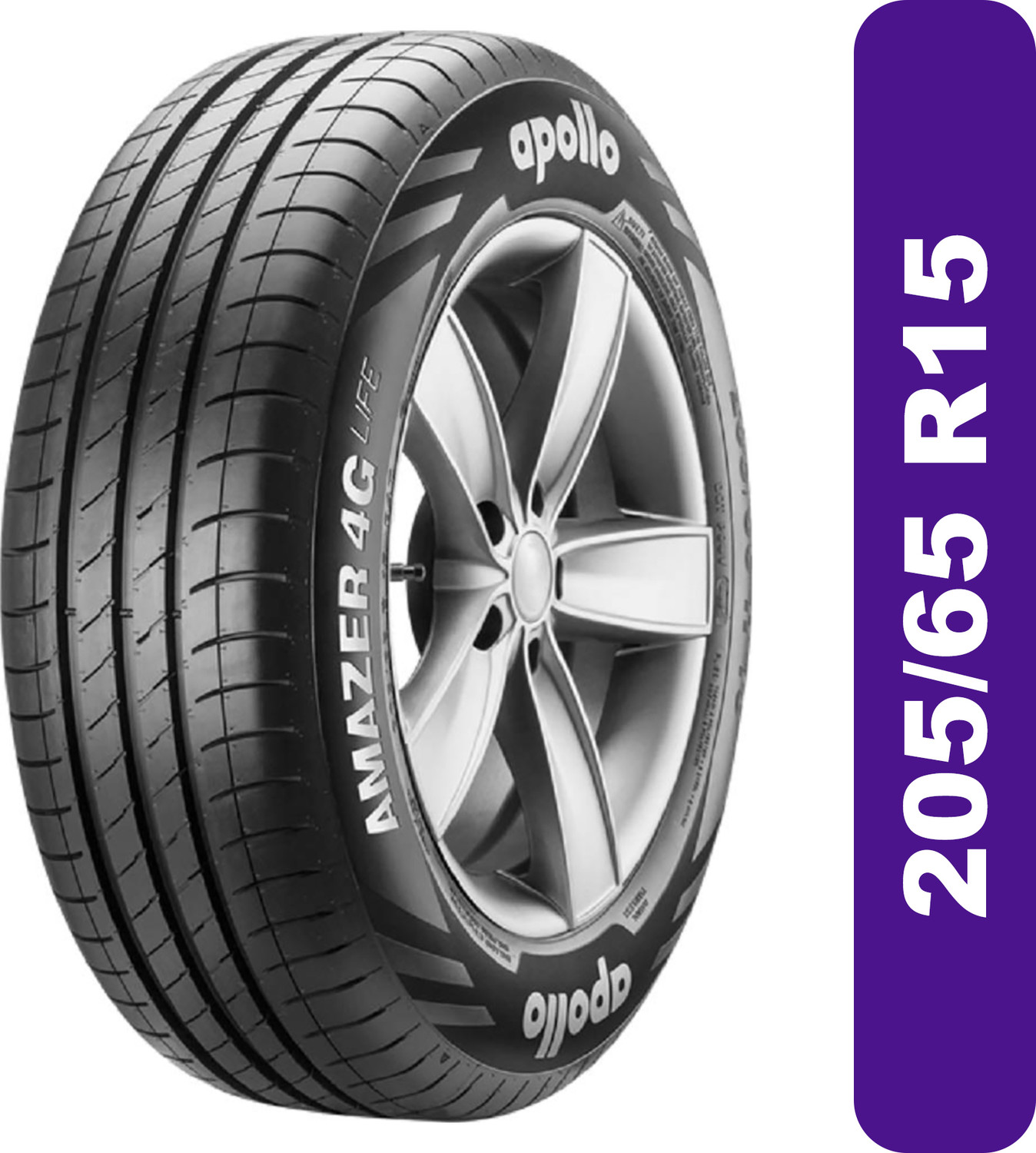 Image of Apollo 205 /65 R15 94T AMAZER 4G LIFE TL 4 Wheeler Tyre