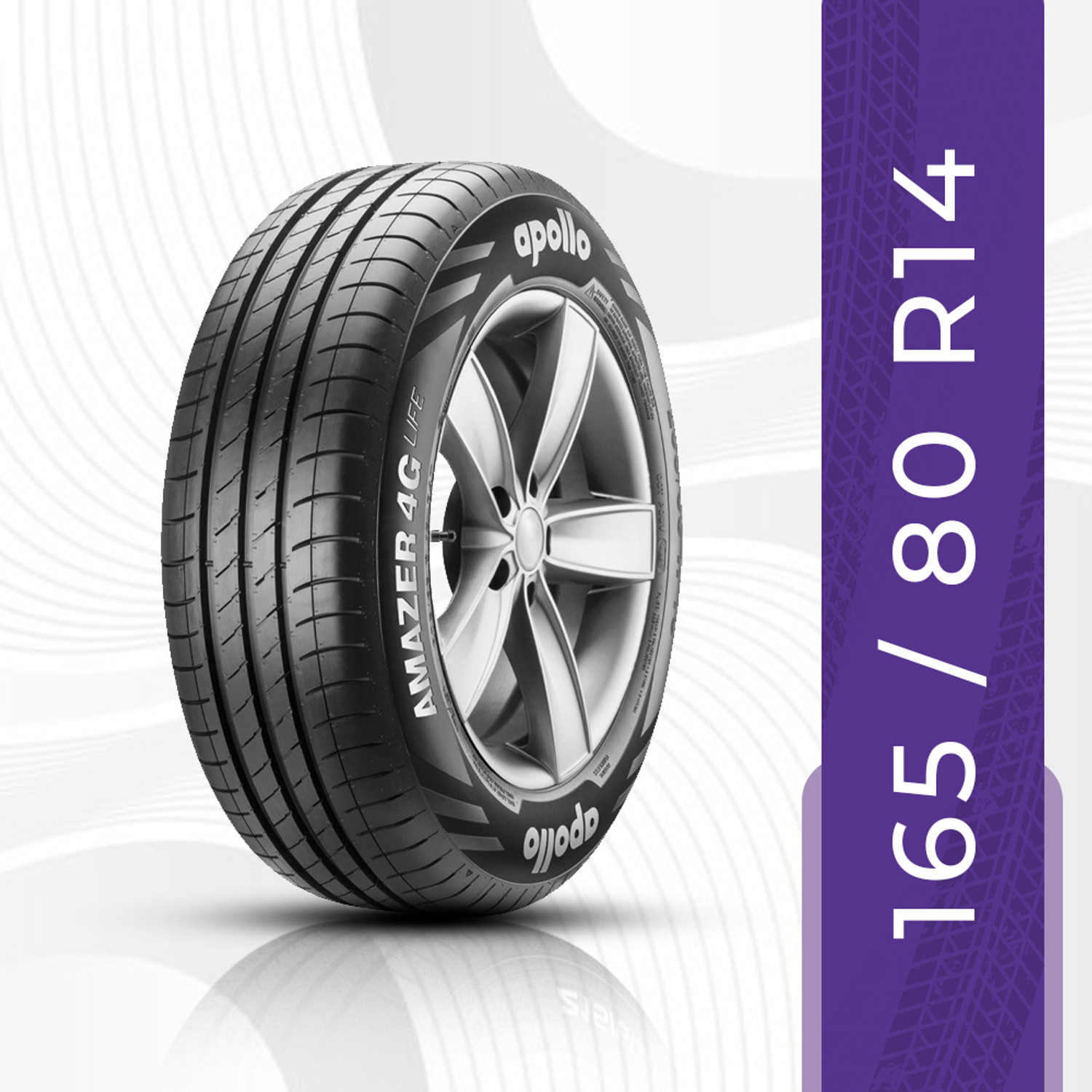 Image of Apollo Amazer 4G Life 165 /80 R14 85T Tubeless Car Tyre 4 Wheeler Tyre
