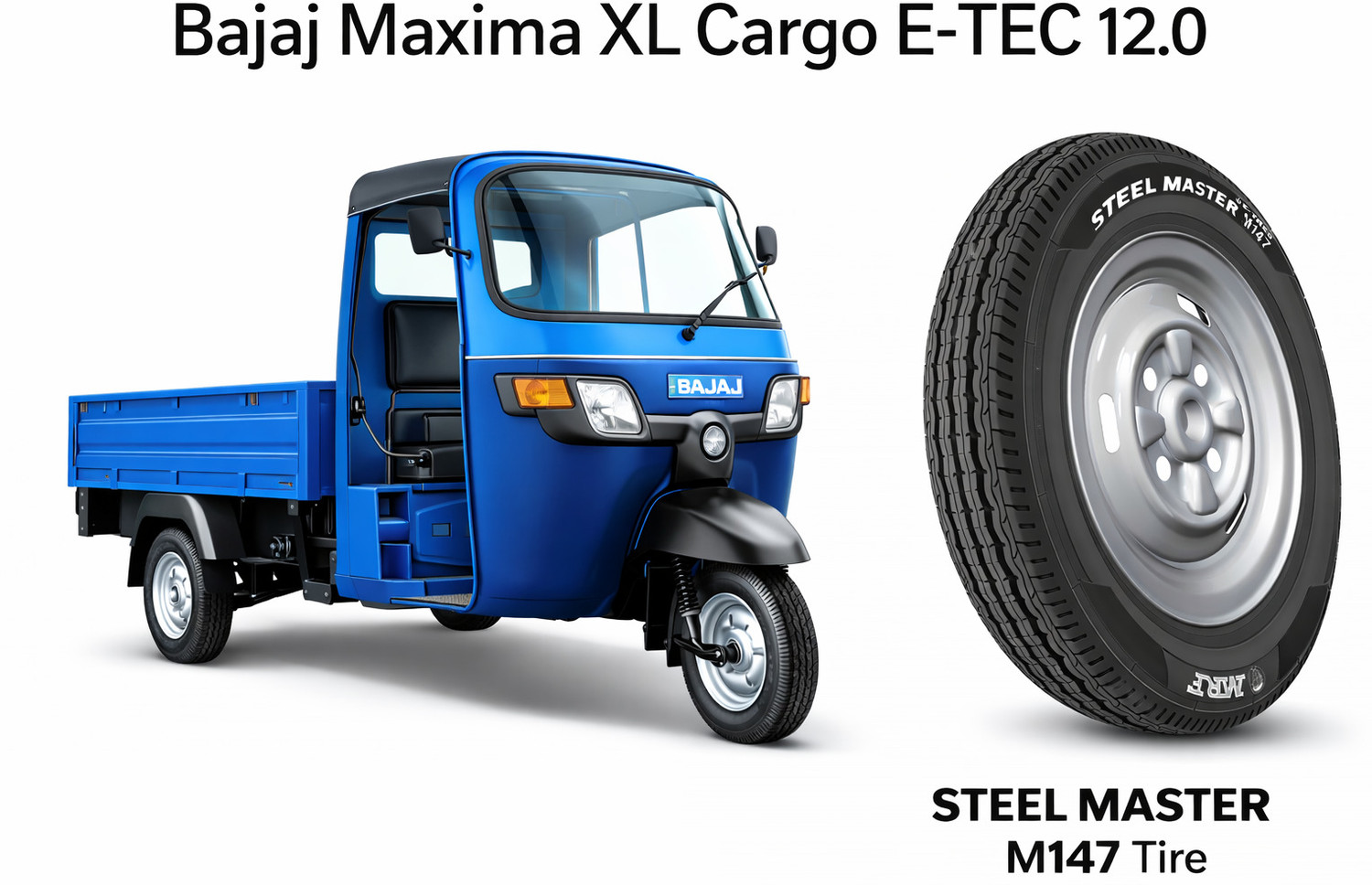 Image of MRF 130 /80R12 Steel Master M147 TL 3 Wheeler Tyre