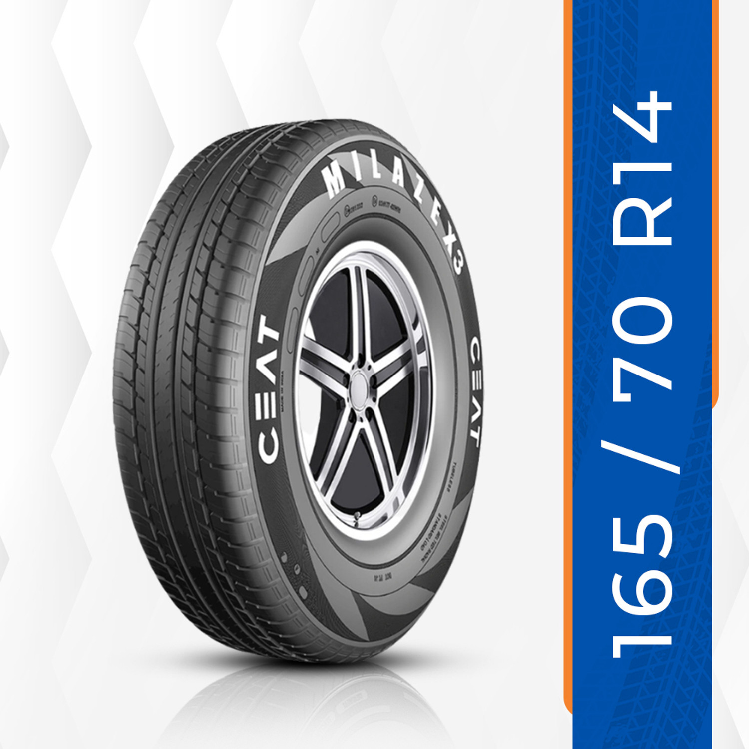Image of CEAT 165 /70R14 MILAZE X3 TL 81T 4 Wheeler Tyre