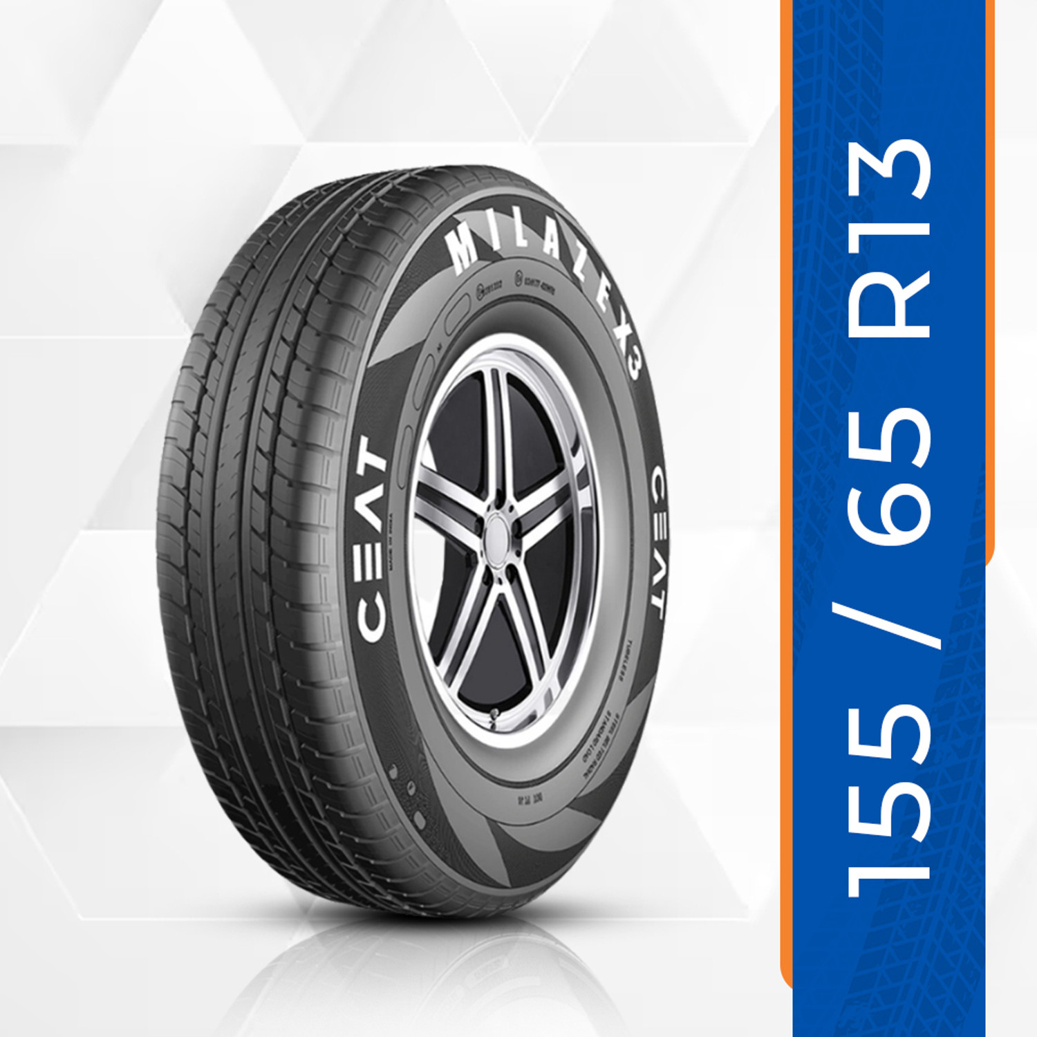 Image of CEAT 155 /65R13 MILAZE X3 TL 79T 4 Wheeler Tyre