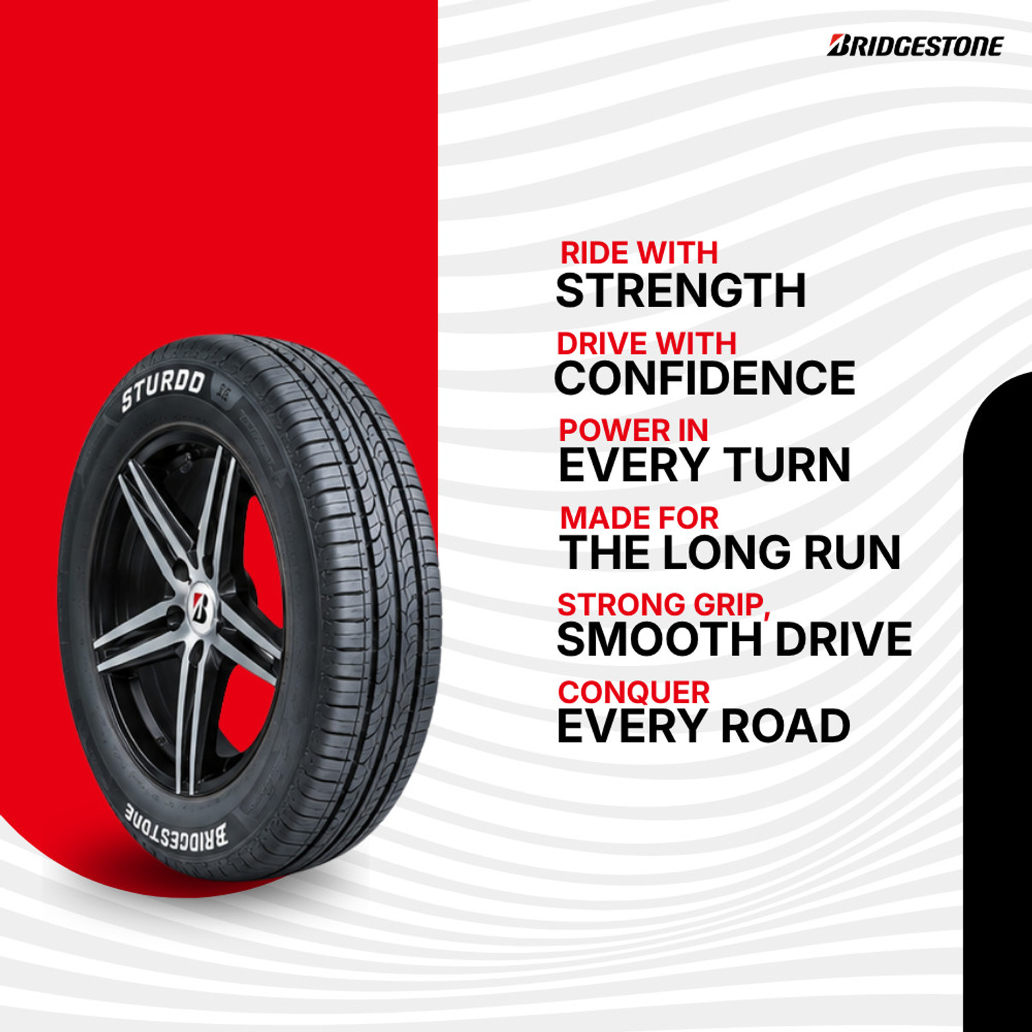 Image of BRIDGESTONE 185 /70R14 Sturdo 4 Wheeler Tyre
