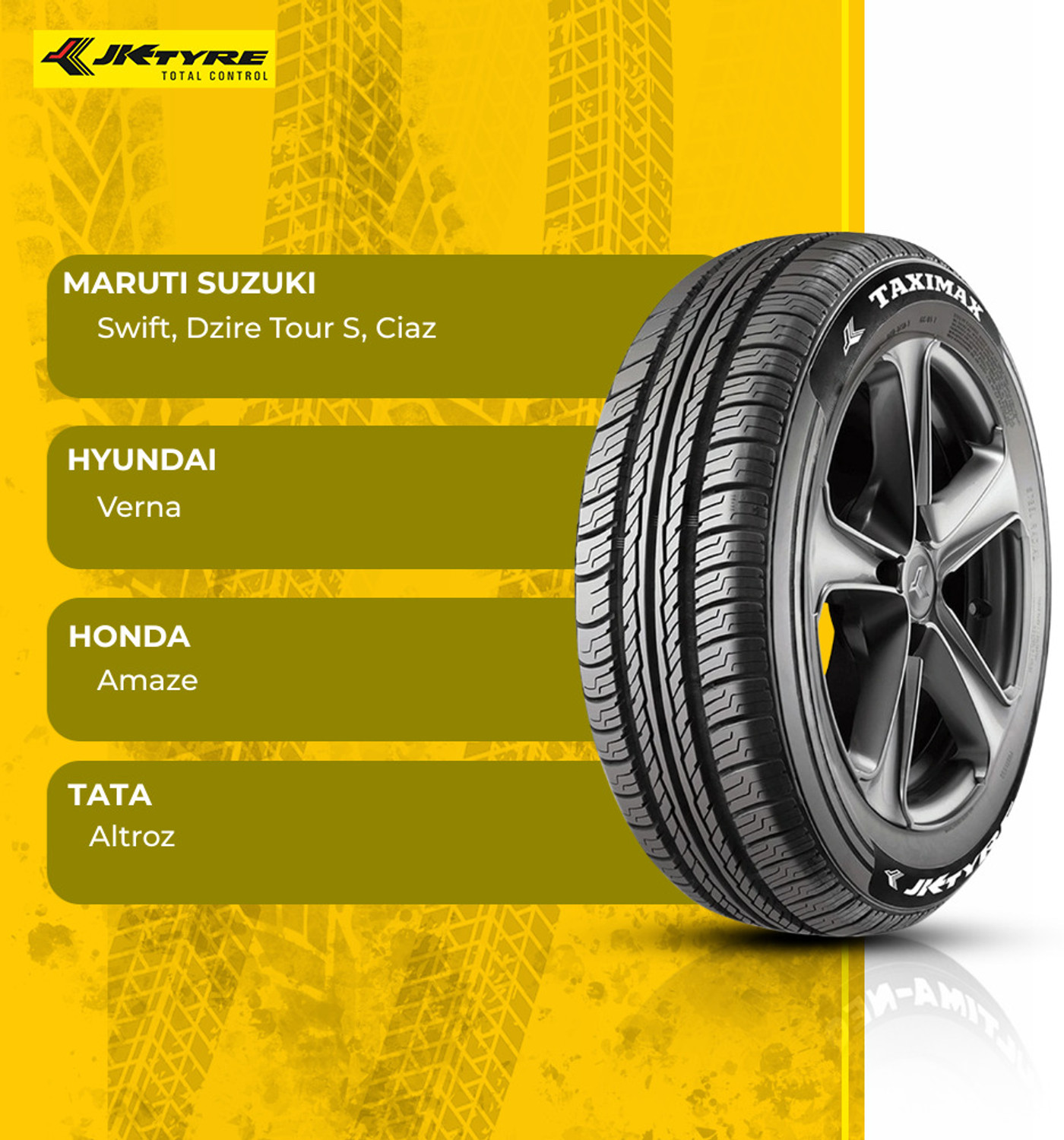 Image of JK TYRE 165 /80 R14 4 Wheeler Tyre