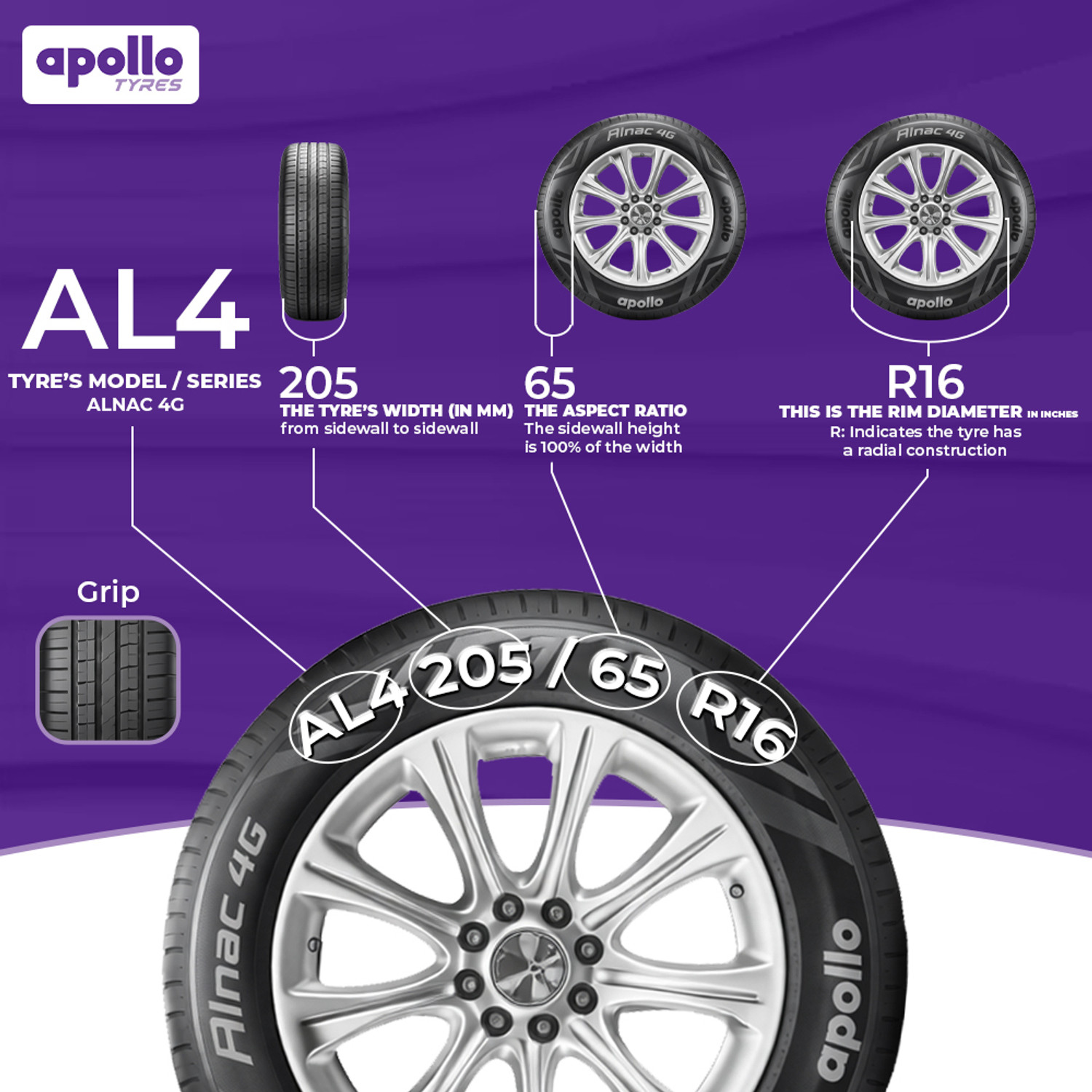 Image of Apollo Alnac 4g 4 Wheeler Tyre