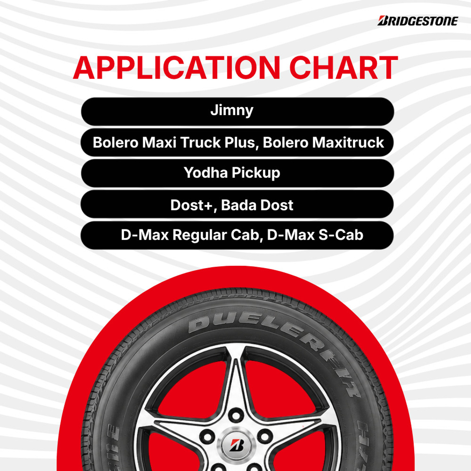 Image of BRIDGESTONE DULER D852 4 Wheeler Tyre