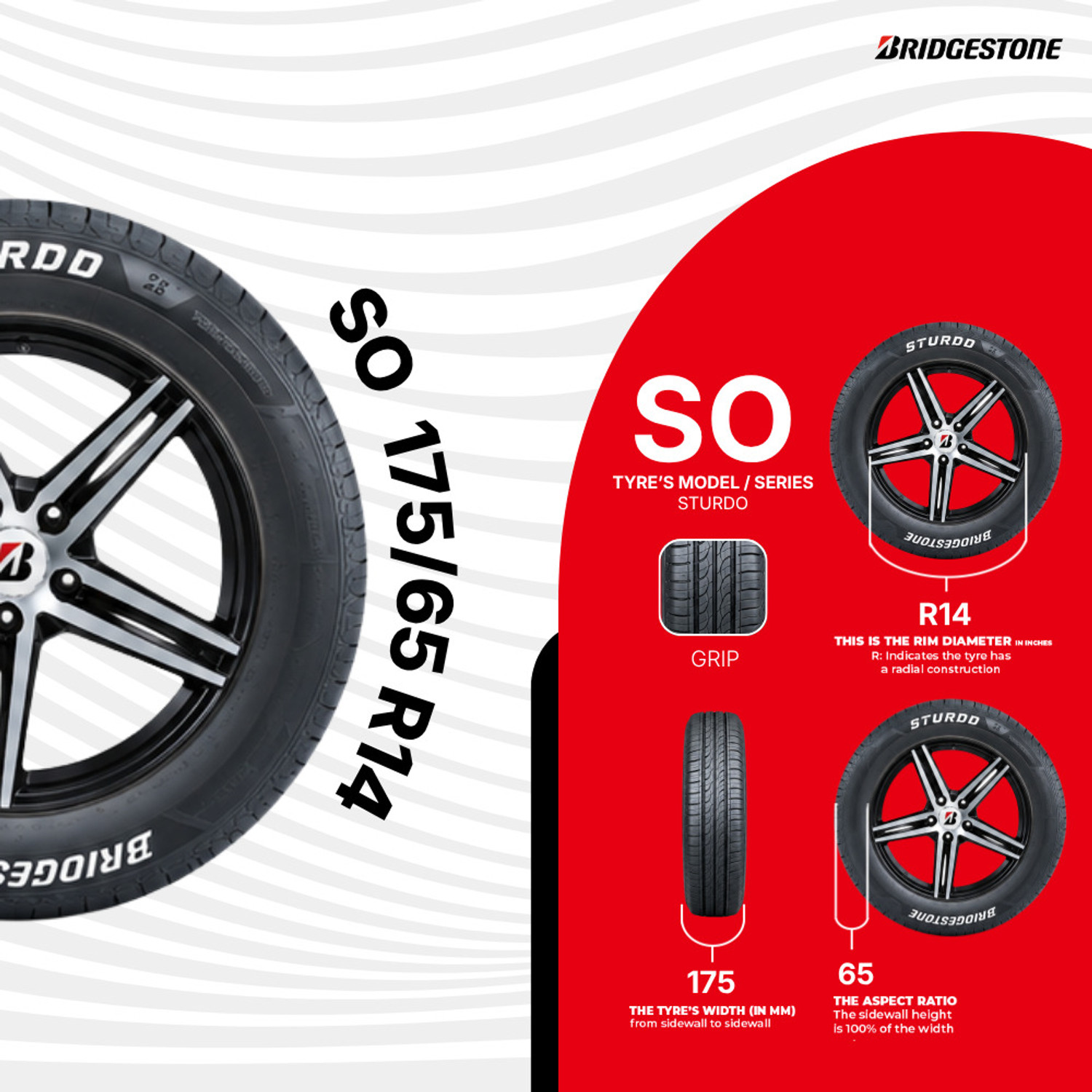 Image of BRIDGESTONE STURDO 4 Wheeler Tyre