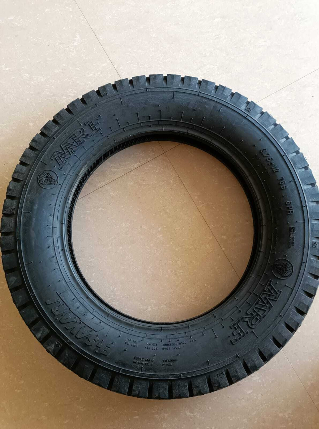 Image of MRF 3.75-12 76B 6PLY TYRE 3 Wheeler Tyre