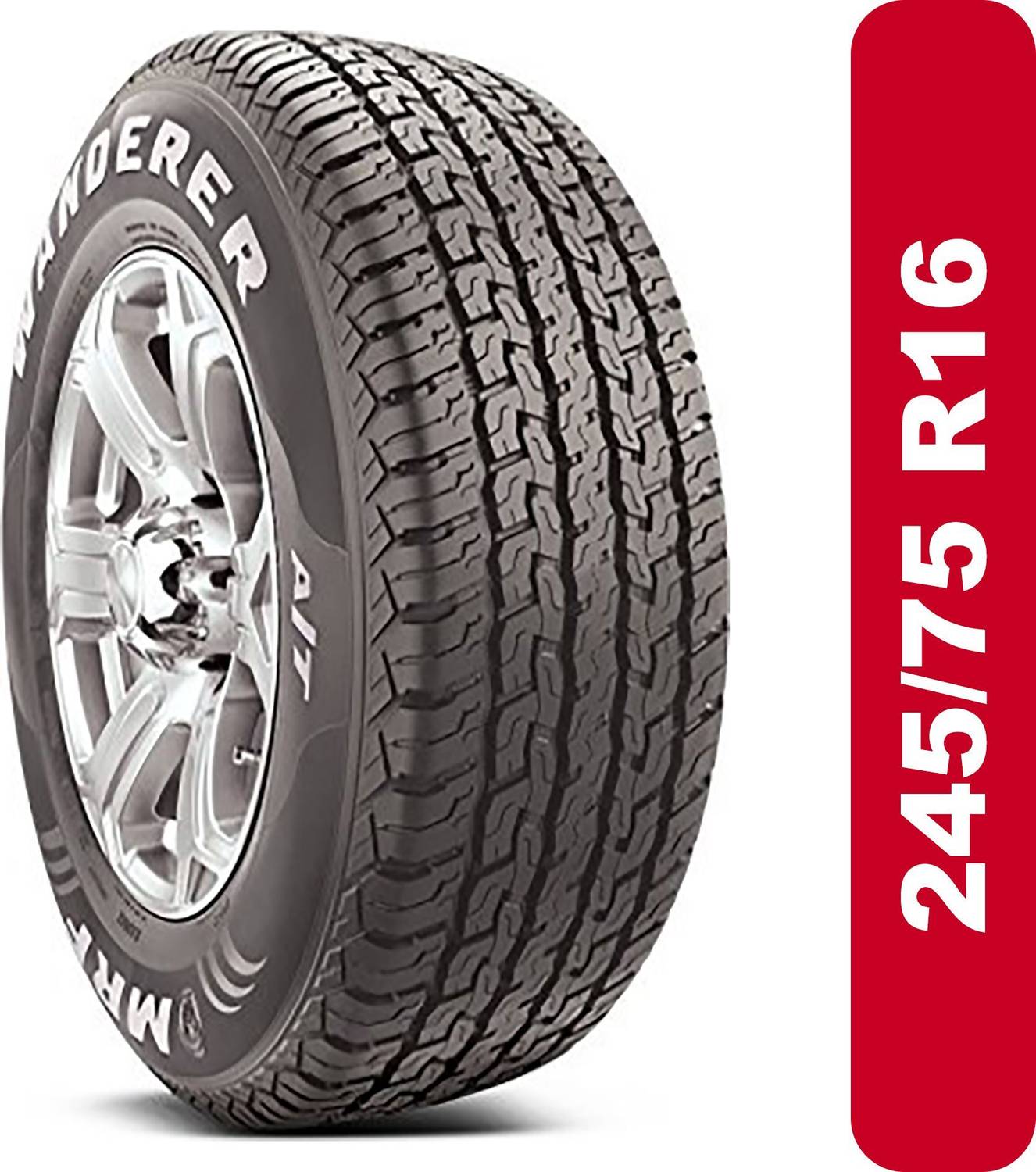 MRF 245/75R16 111T WANDER A/T TUBE LESS TYRE 4 Wheeler Tyre (245/