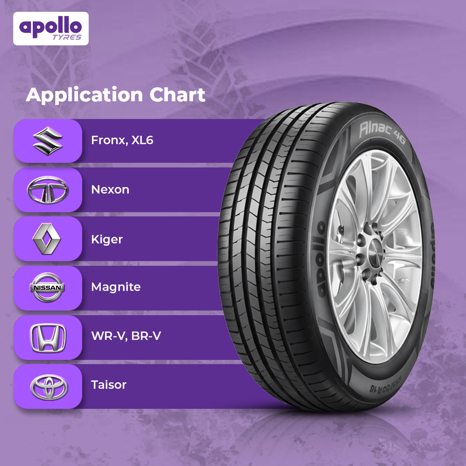 Image of Apollo Alnac 4g 4 Wheeler Tyre