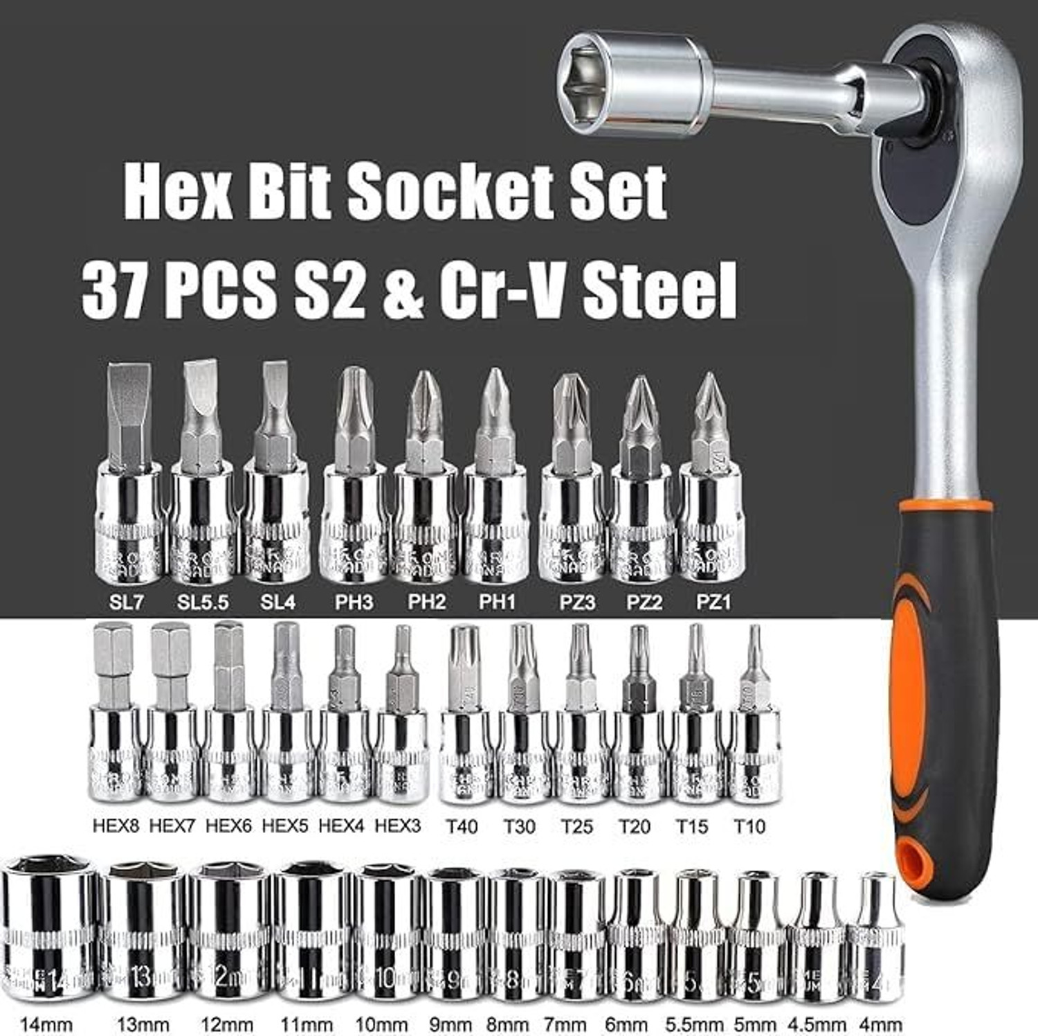 Image of VRTREND 46pcs Professional Socket Tool Kit Set Easy Packing Socket Set