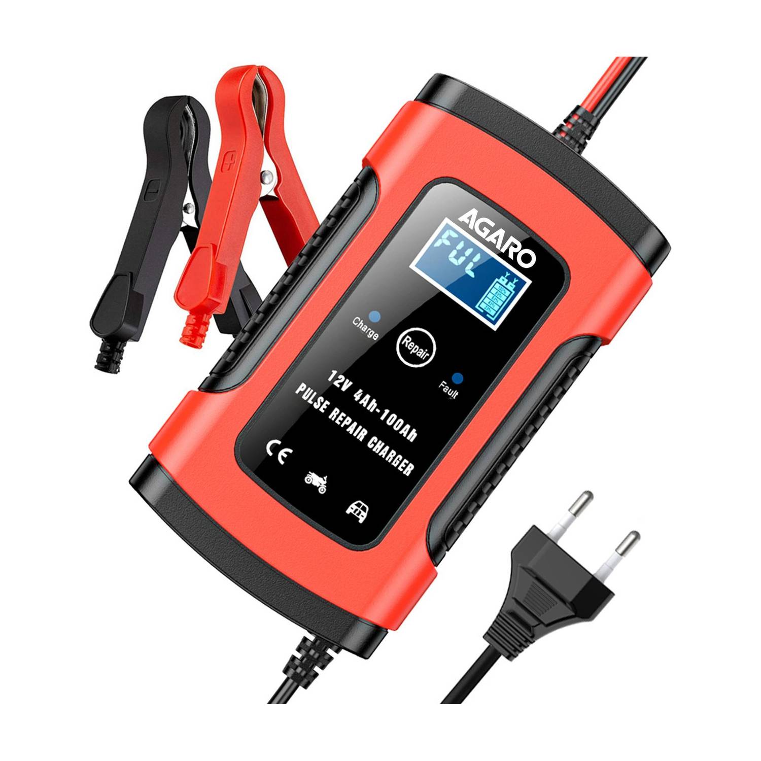 AGARO Car Battery Charger, 12V, 5A, Fully Automatic, Smart Car & Bike Battery Charger Vehicle Tool Kit