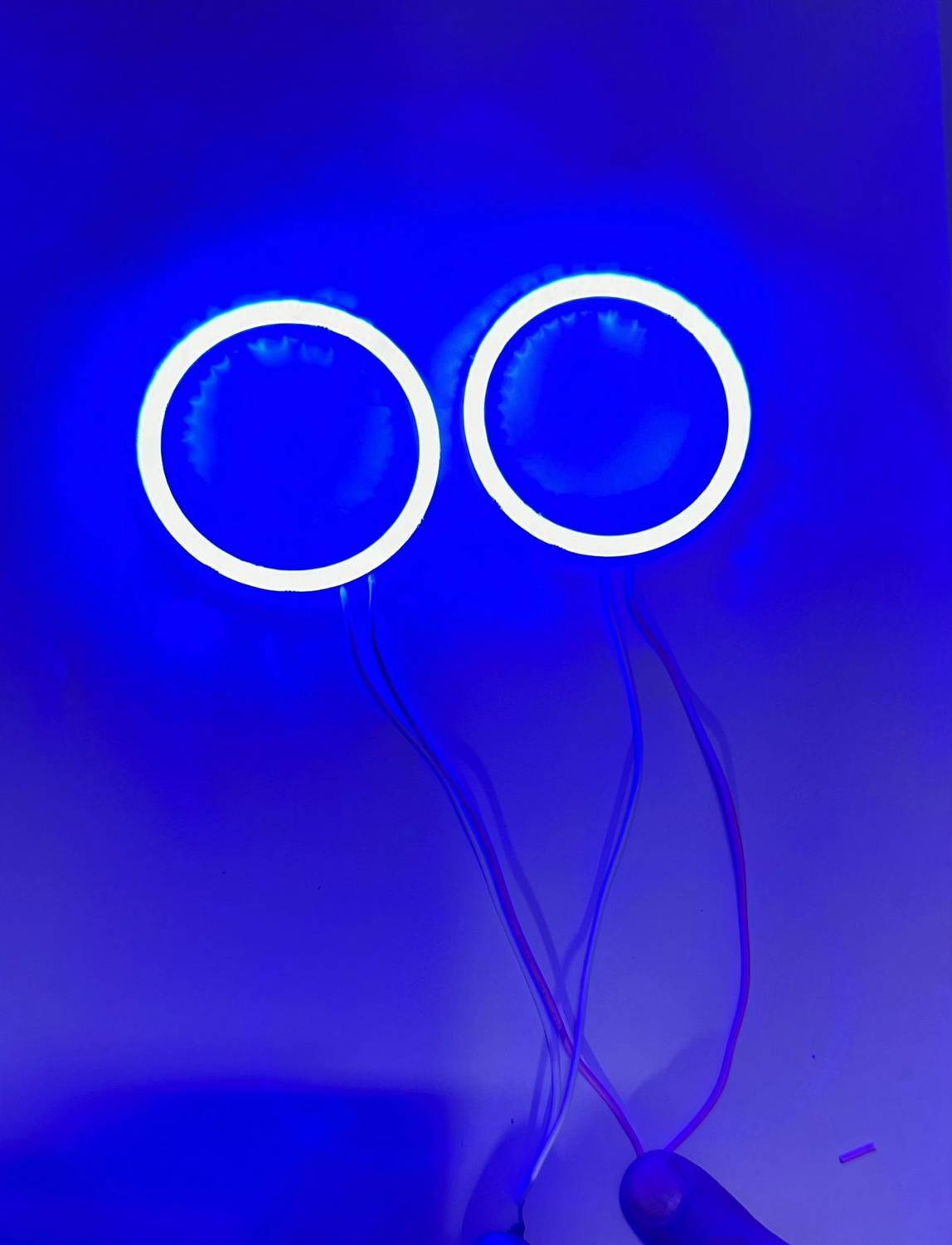 Auto MT 2PCS 60MM BLUE COB RING LED Angel Eyes Led Ring DRL Halo Ring COB Bike Fairing Kit