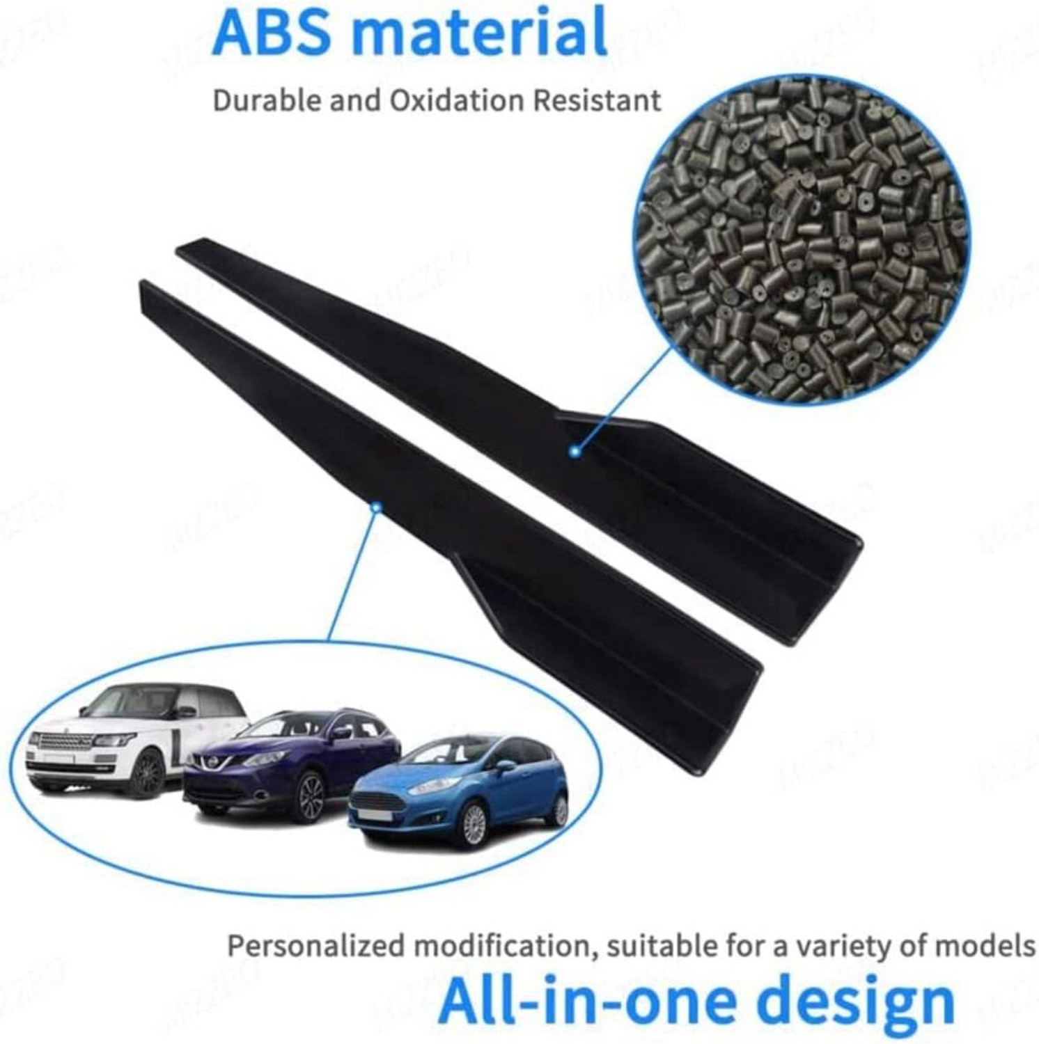 Image of Auto MT ABS 75CM Side Bumper Splitter Car Side Chin Bumper Body Kit Splitter Spoiler Car Spring Leaf
