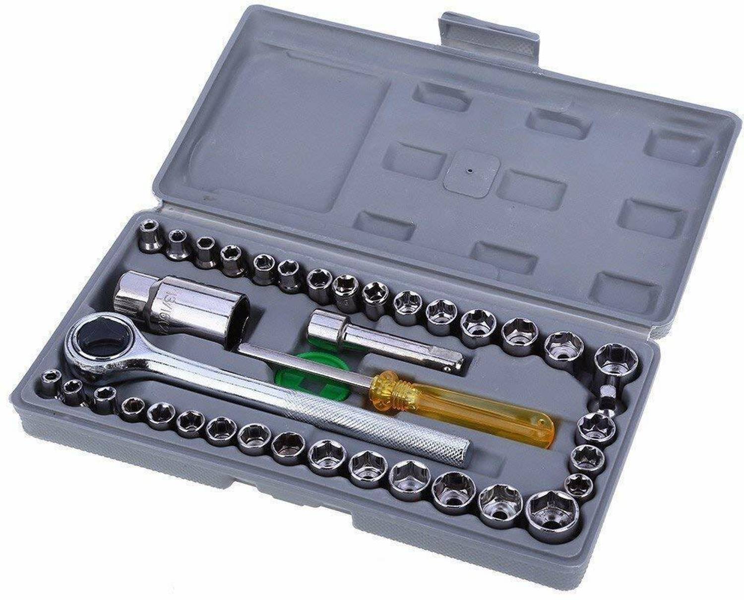 akbari Multipurpose Tool Kit Screwdriver Set - 40 in 1 Pcs Tool Kit Screwdriver and Socket Set Screwdriver Set for Home Screwdriver kit Home Tool kit Set Standard Screwdriver Set (Pack of 1) Long Handle Screwdriver Set