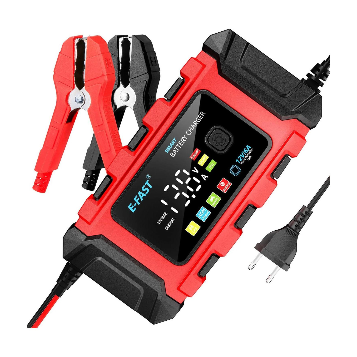 Image of REHTRAD Fully Auto Car Battery Charger, Car Battery Charger Original for Most Battery Vehicle Tool Kit