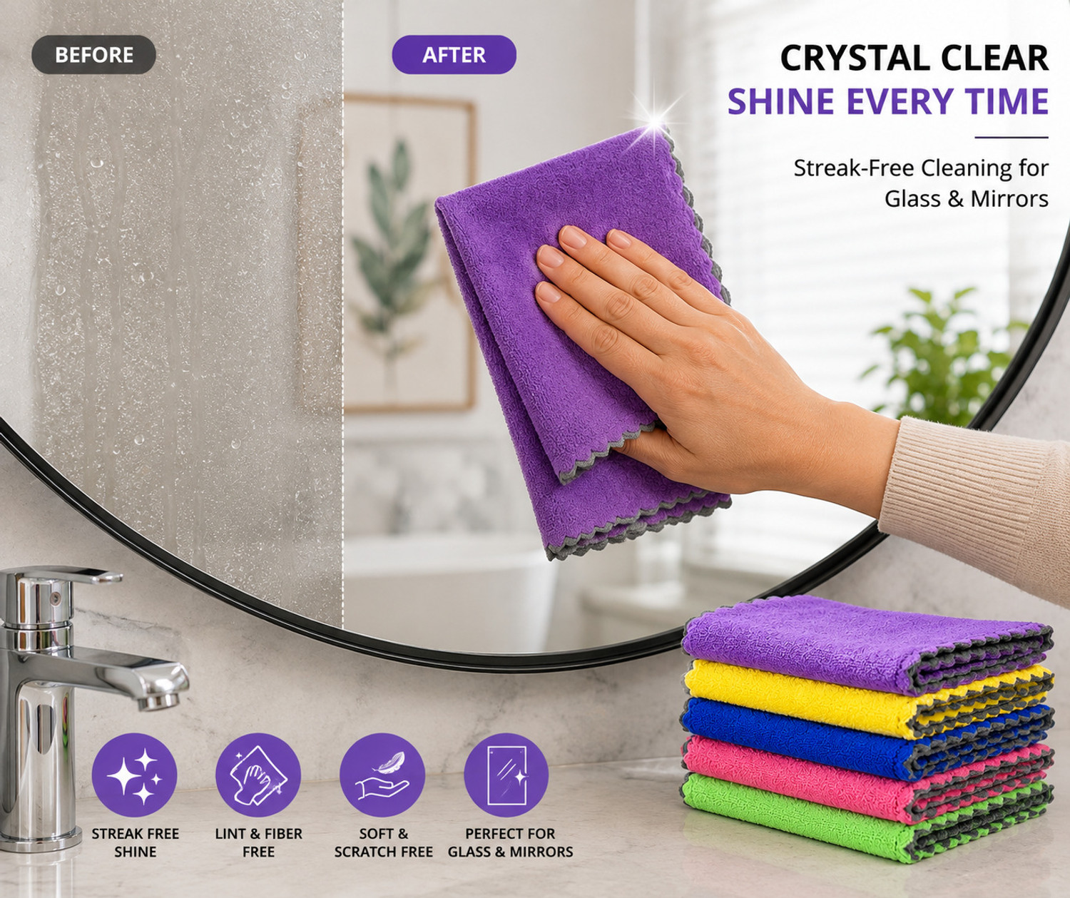Image of Greensify Multipurpose Wet & Dry Dish Dry Microfiber Cleaning Cloth