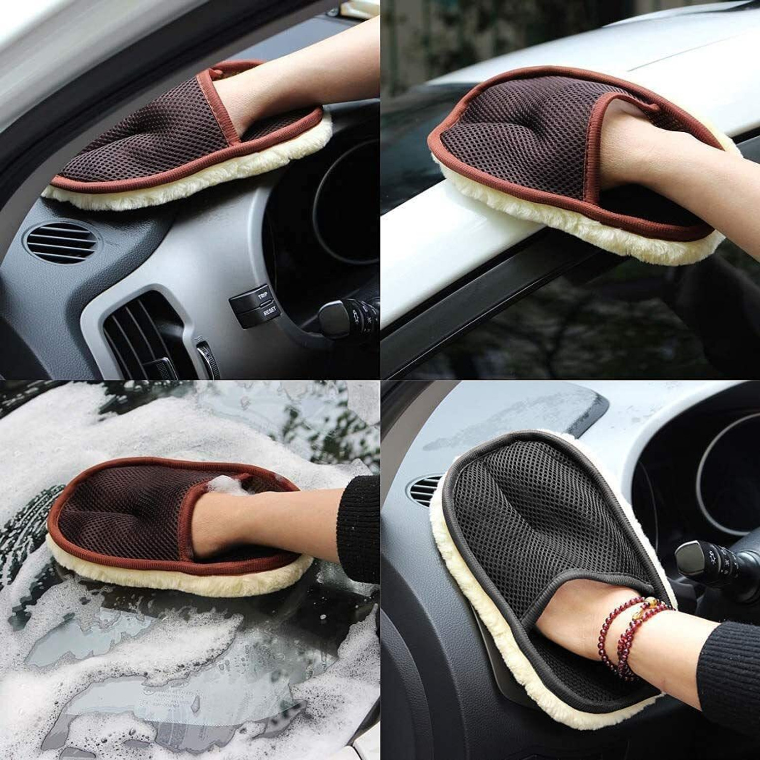 Image of VALLIANZ Microfiber Vehicle Washing Washing Mitt Hand Glove