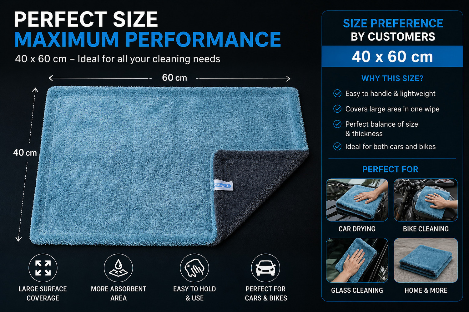 Image of Kleawip Microfiber Vehicle Washing Cloth