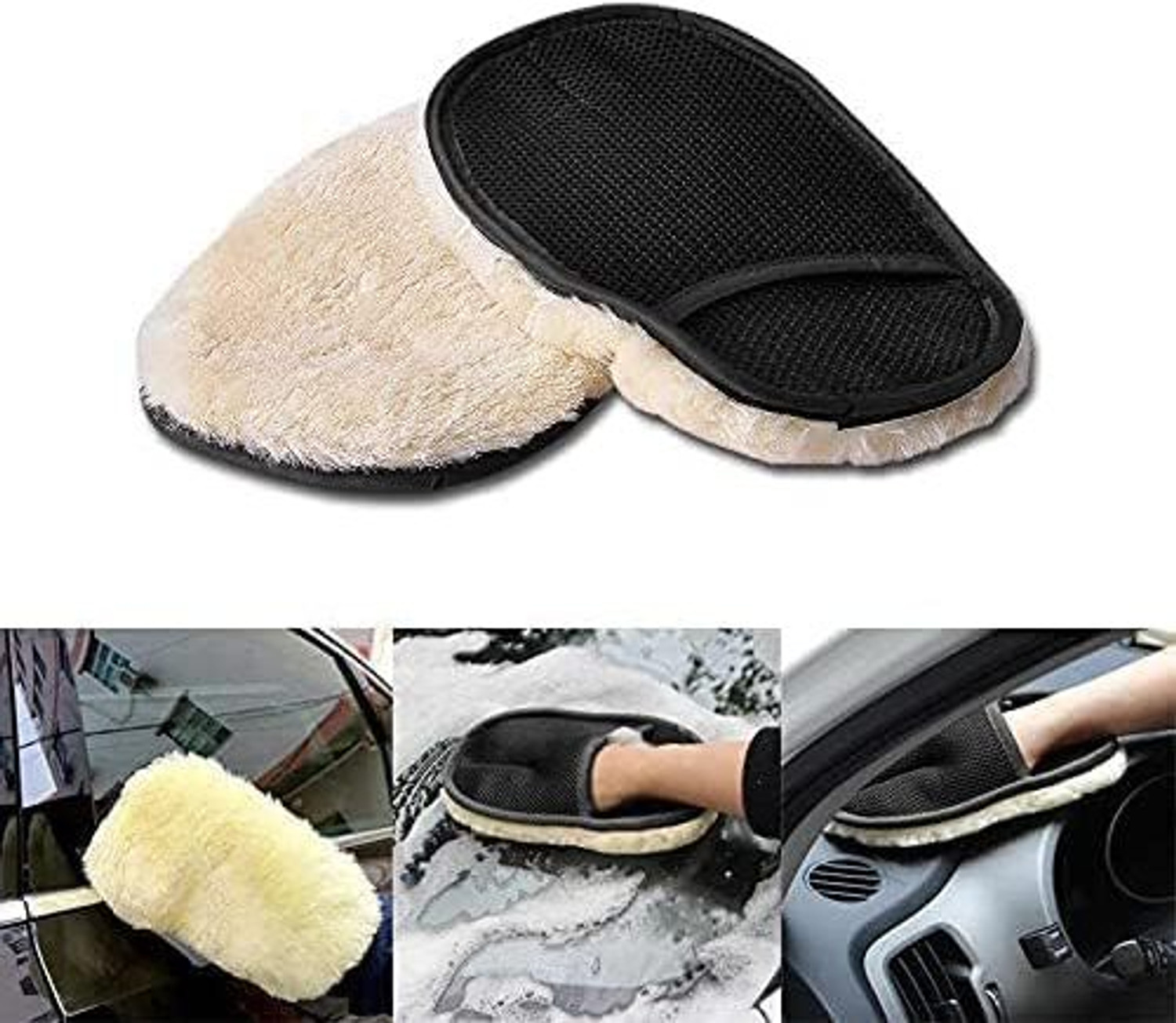 Image of VALLIANZ Microfiber Vehicle Washing Washing Mitt Hand Glove
