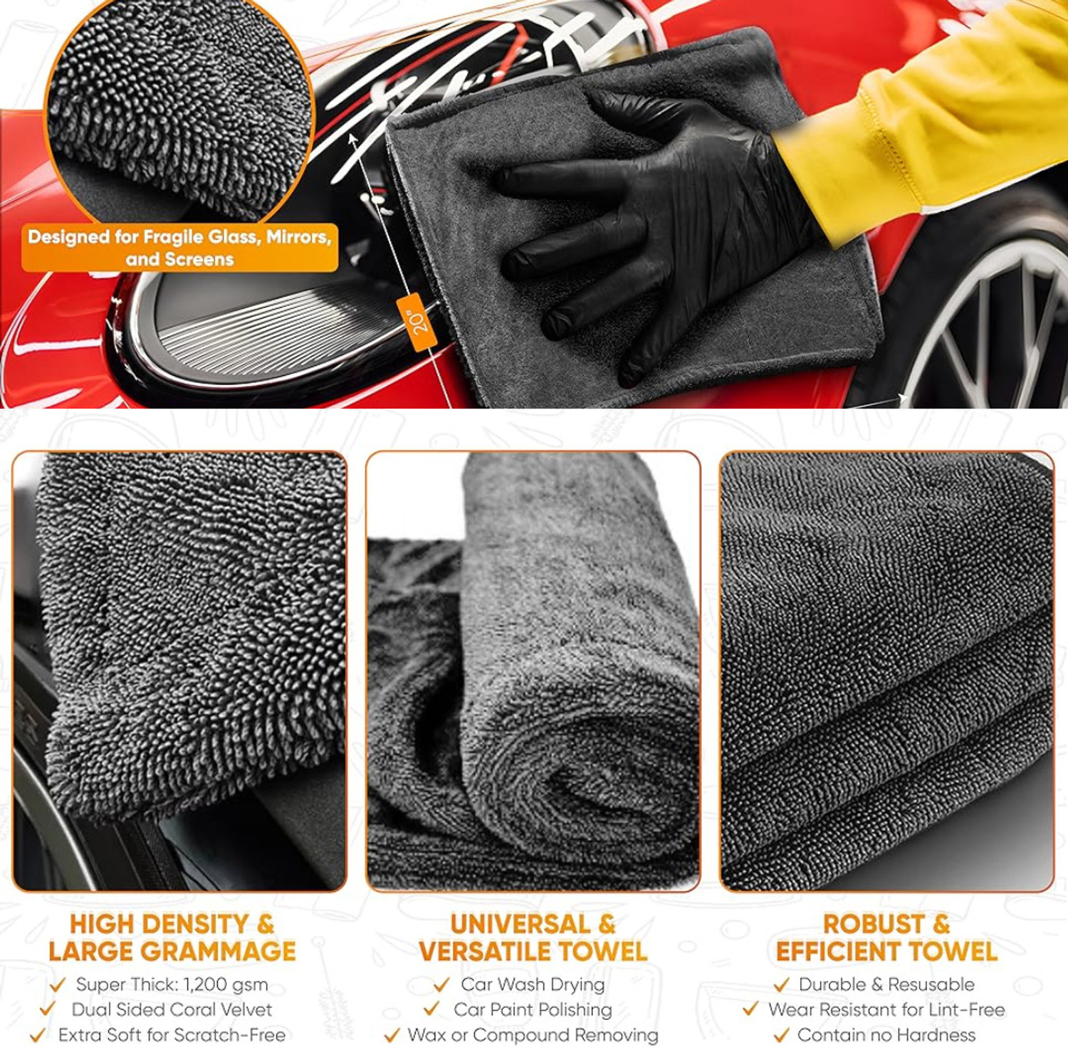 Image of Microshine Microfiber Microfiber Vehicle Washing Cloth