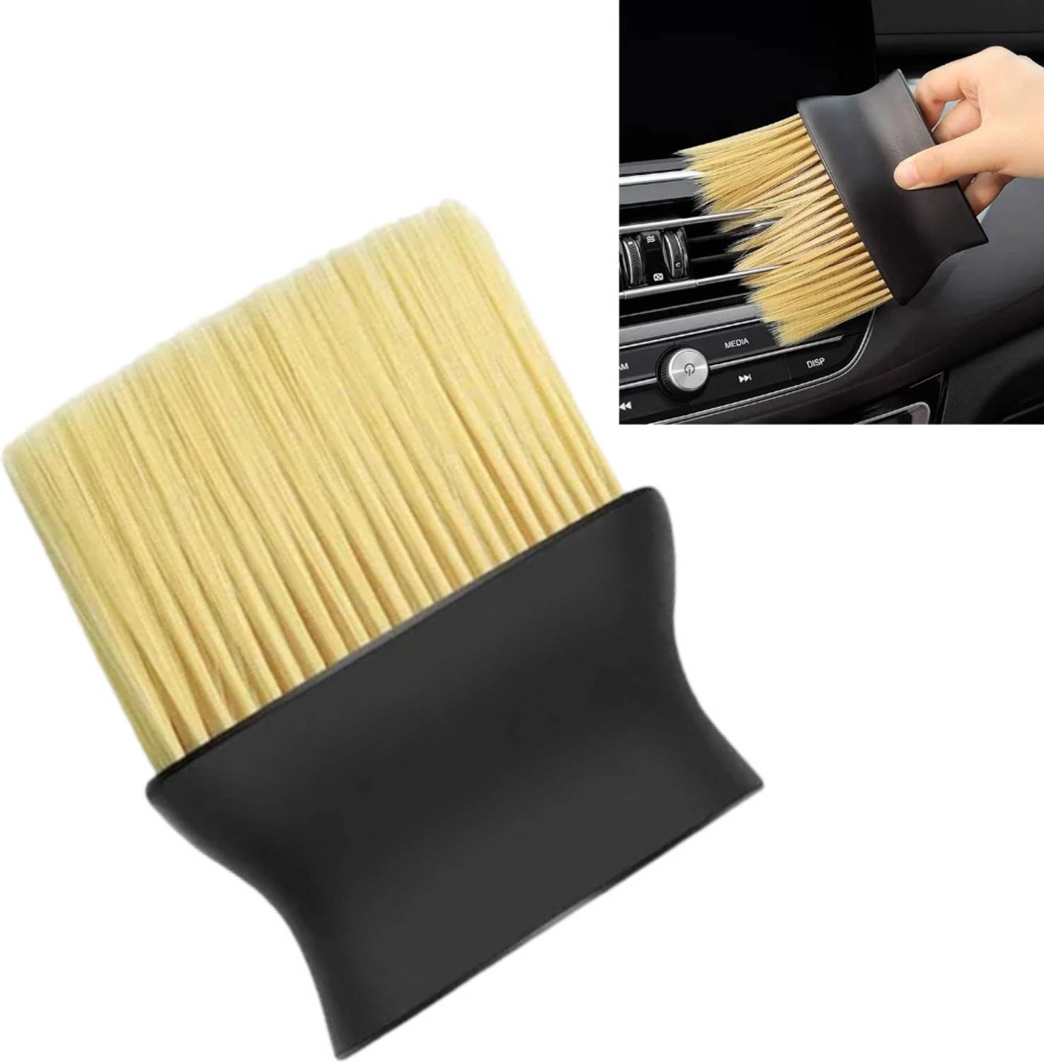 AirSoft Car Interior Cleaning Tool Air Conditioner Air Outlet Cleaning Soft Brush Dry Duster