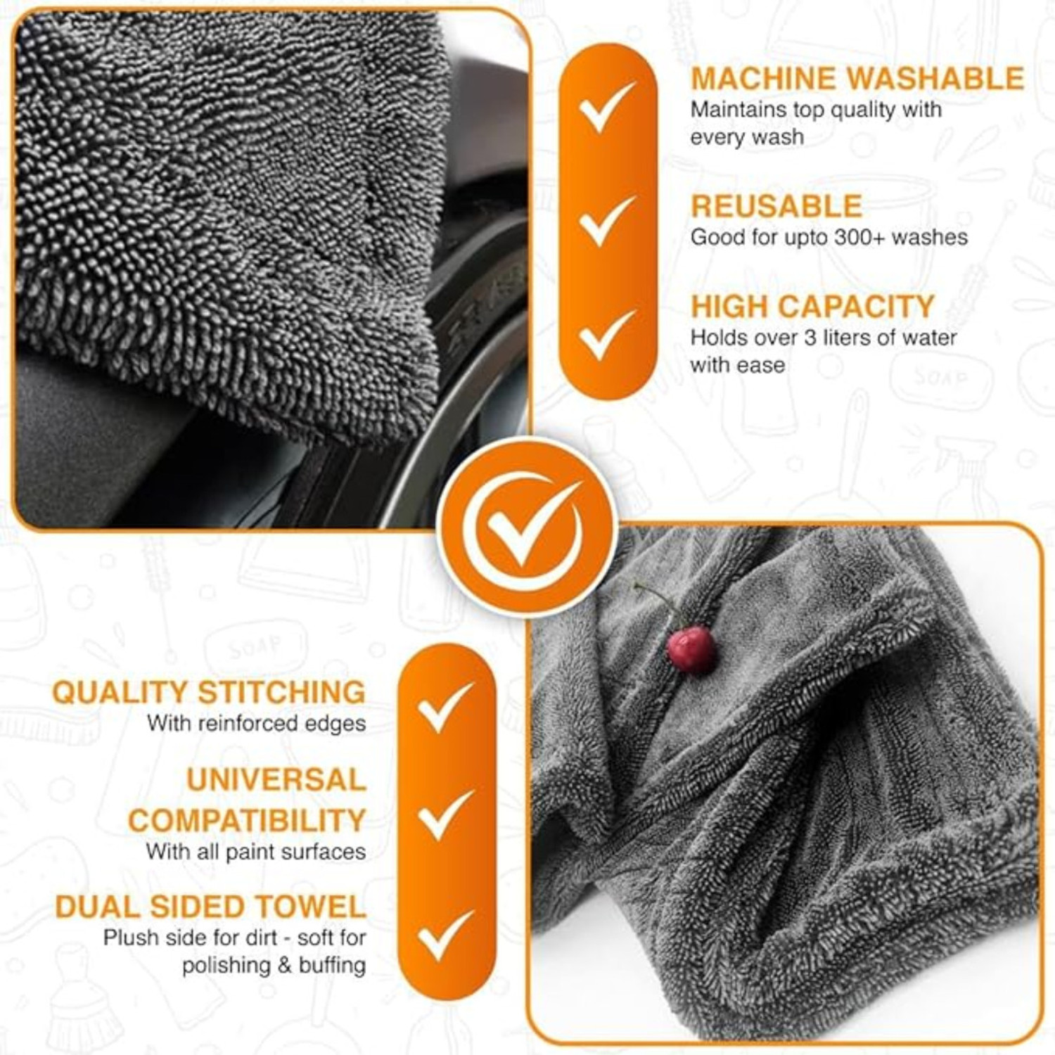Image of Microshine Microfiber Microfiber Vehicle Washing Cloth