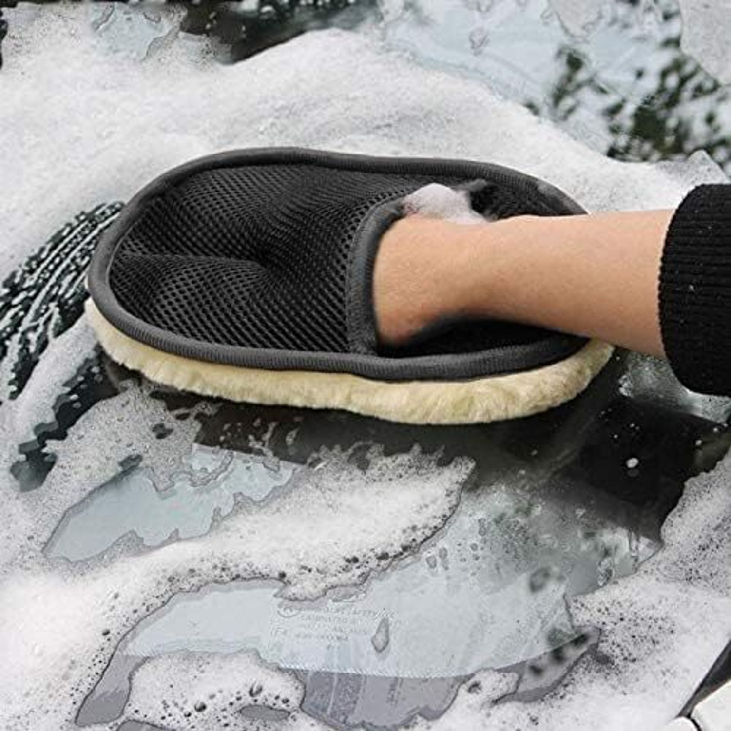 Image of VALLIANZ Microfiber Vehicle Washing Washing Mitt Hand Glove