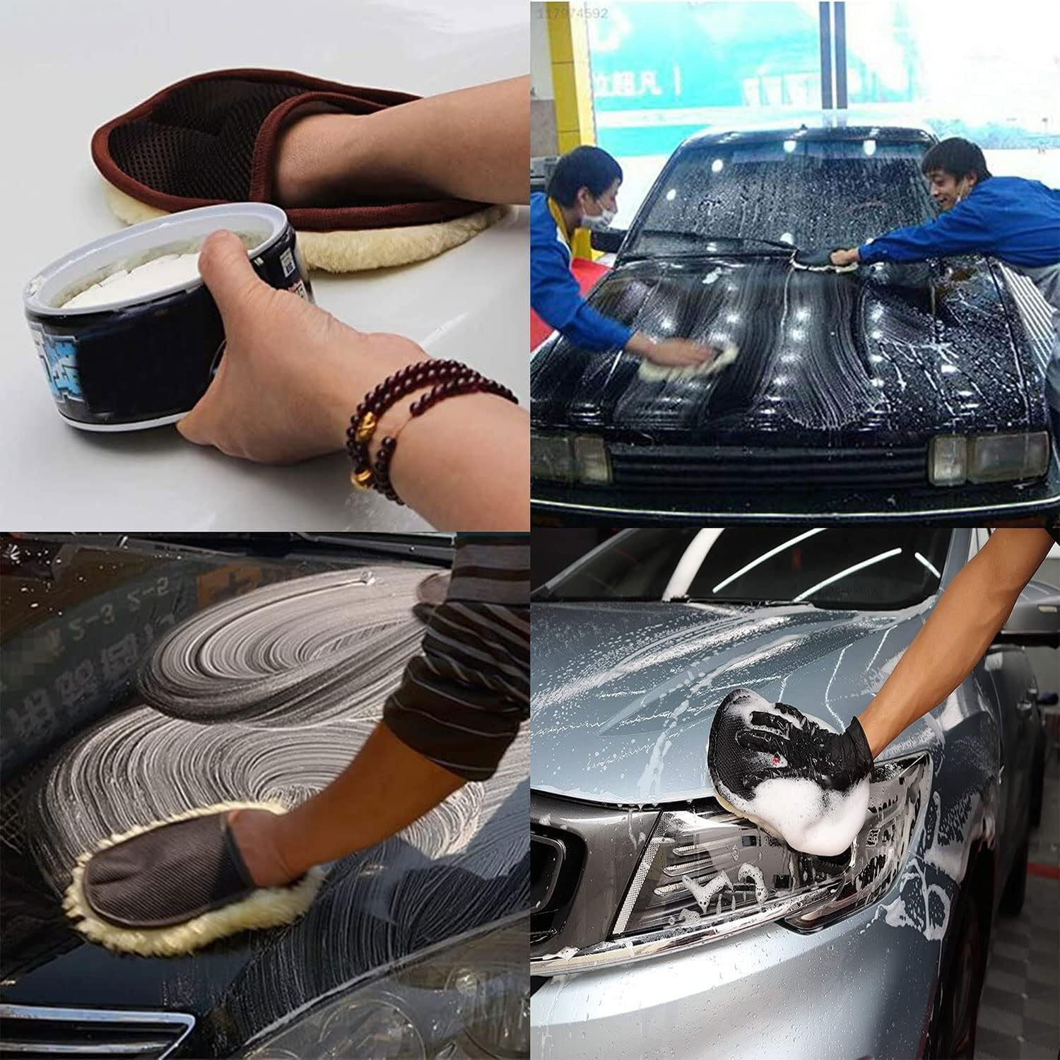 Image of Dashagriva Jit Microfiber Car Duster Kit - Interior & Exterior Car Cleaning Detailing Tool Cleaner Brush Dustbin Gloves Car Detailing Accessories for Bike Vehicle Vehicle Interior Cleaner