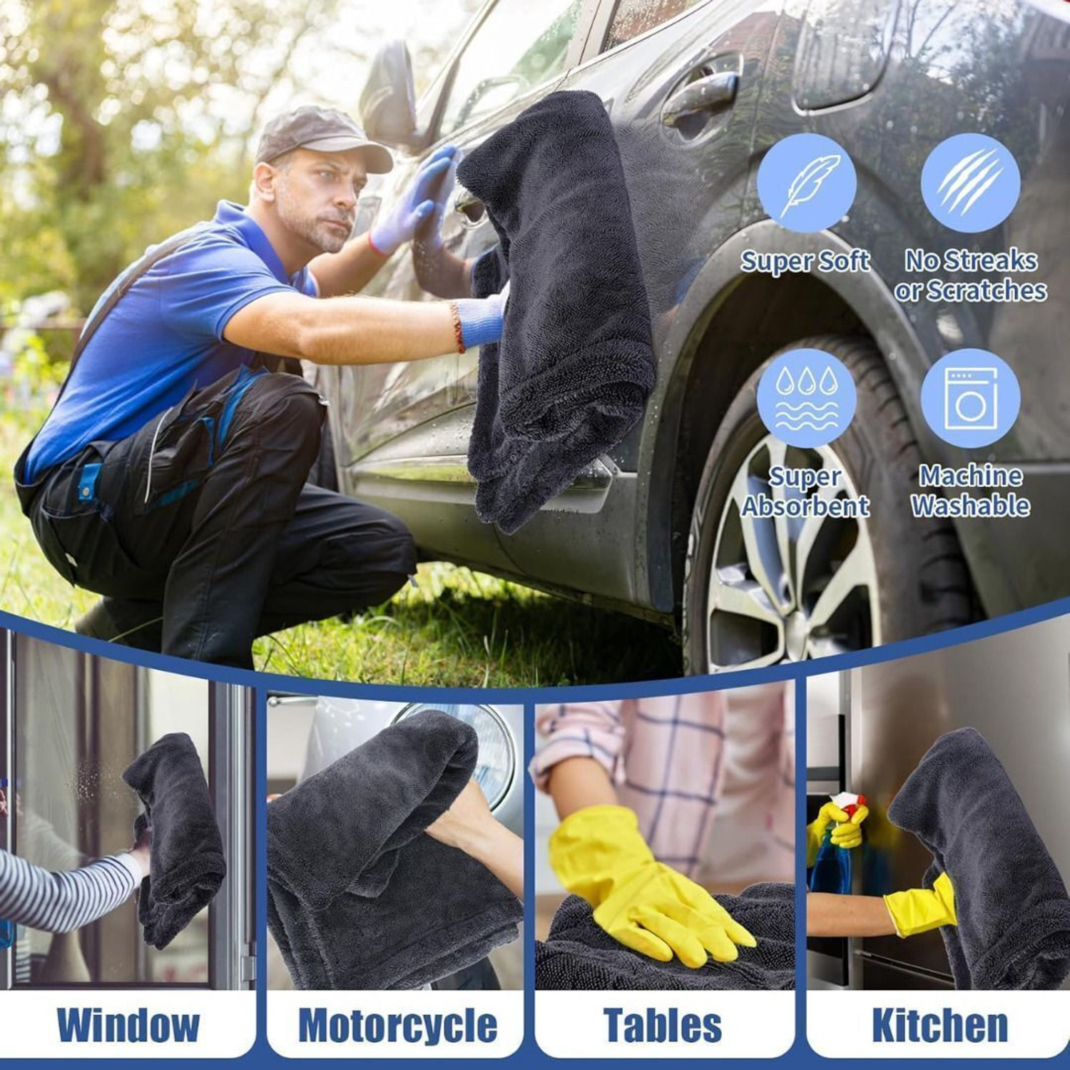 Image of Microshine Microfiber Microfiber Vehicle Washing Cloth