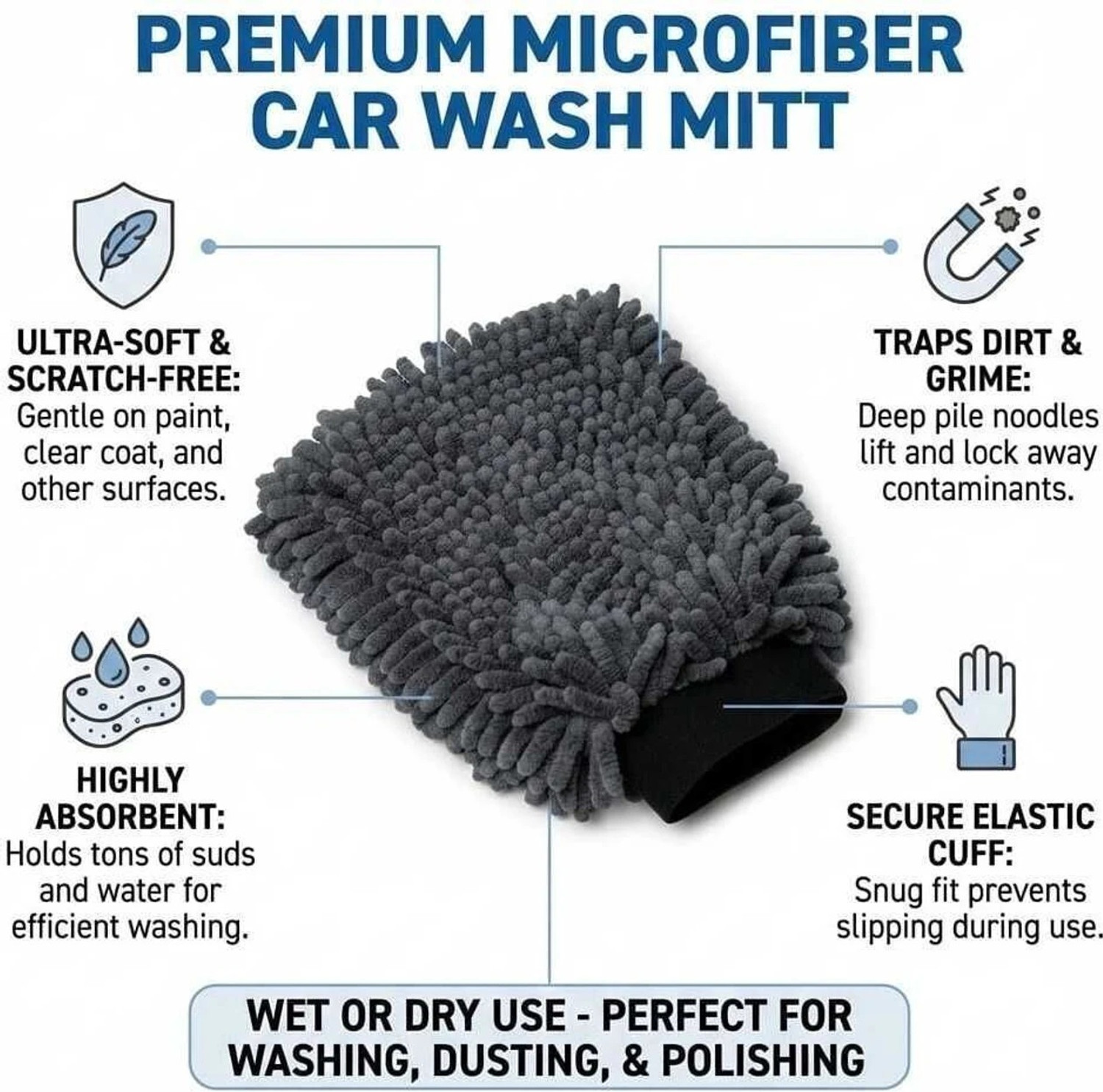 Image of AKAAY ENTERPRISE Microfiber Vehicle Washing Cloth