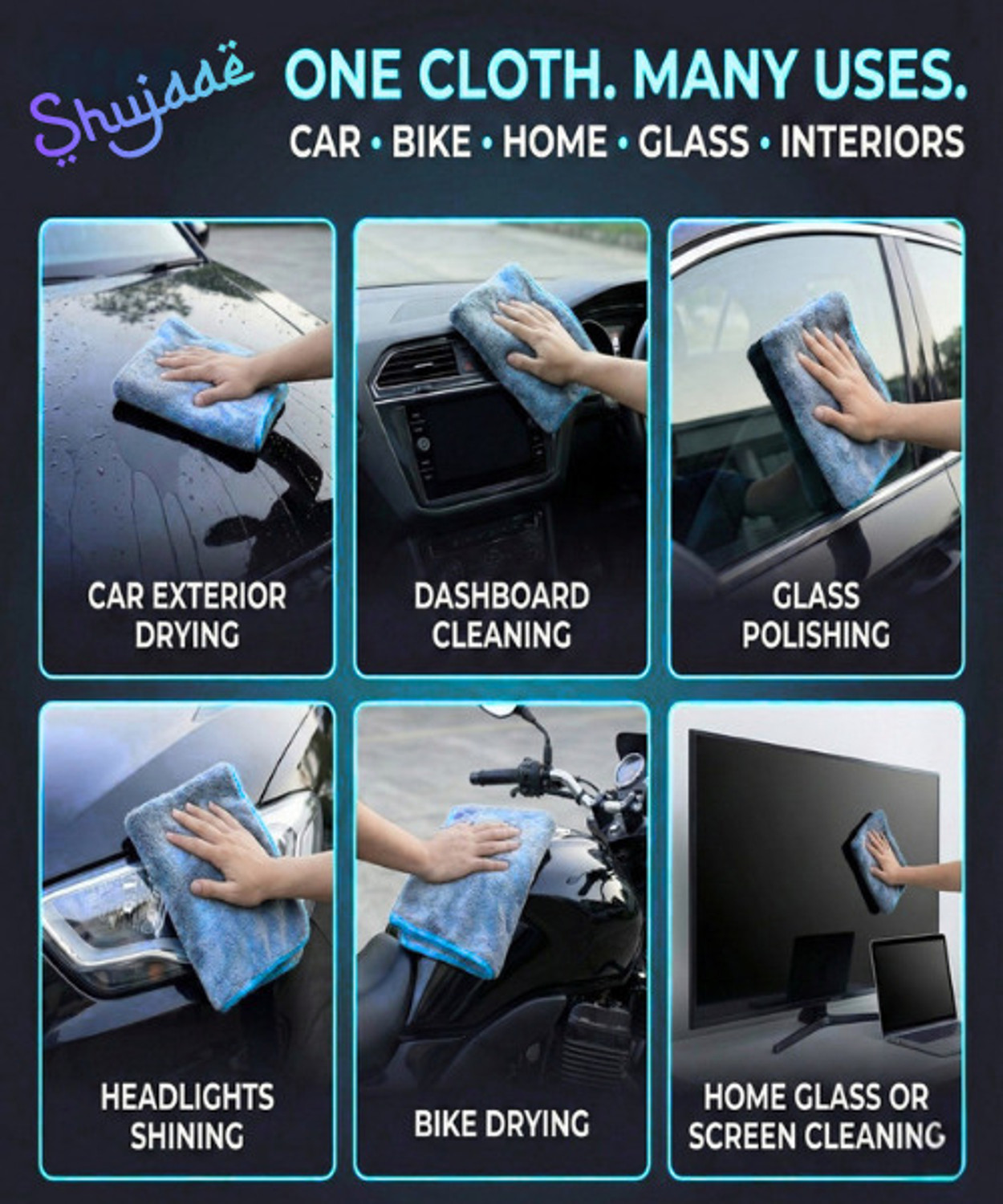 Image of JusGro Microfiber Vehicle Washing Cloth