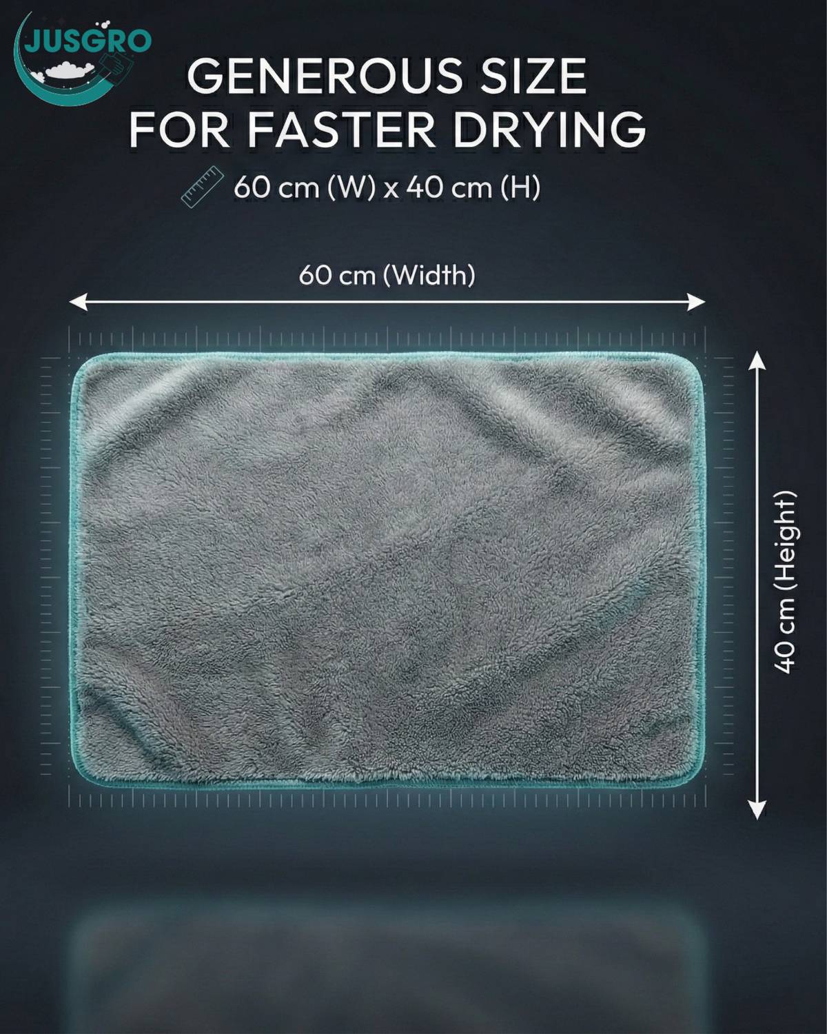 JusGro Microfiber Vehicle Washing Cloth Pack of 1 - Image 3