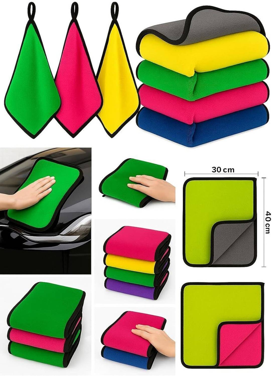 soxsense Microfiber Vehicle Washing Cloth Pack of 5 - Image 3