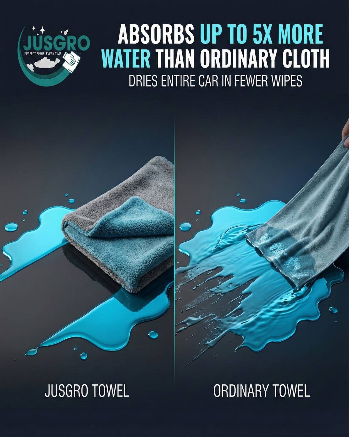 JusGro Microfiber Vehicle Washing Cloth Pack of 1 - Image 5