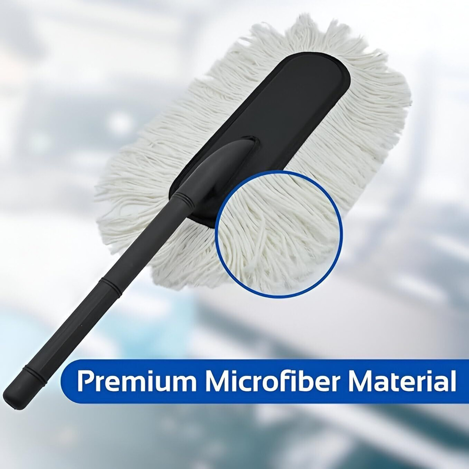 Image of JUNJULA Microfiber Car Duster with Handle - Scratch-Free Dust Cleaning Brush J52642 Vehicle Interior Cleaner