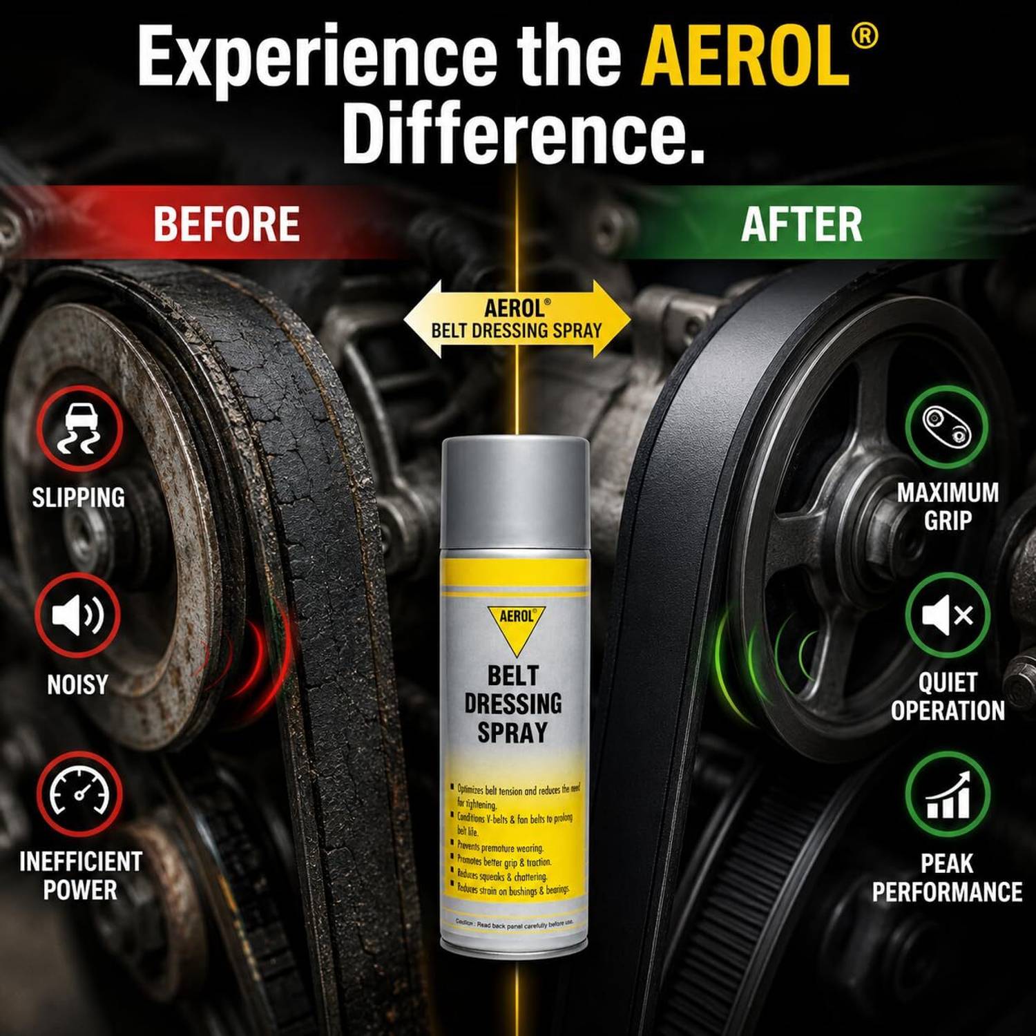 car belt dressing 100ml Spray Automotive, 2025 New Lubrication & Silencer Spray for Automotive Engine Belts, Restores Grip & Extends Belt Life, Engine Maintenance Spray for Car Maintaining (2 Pcs) : Automotive The convenient 7 oz can makes it easy to store and use whenever necessary GUNK Belt Conditioner Spray for
