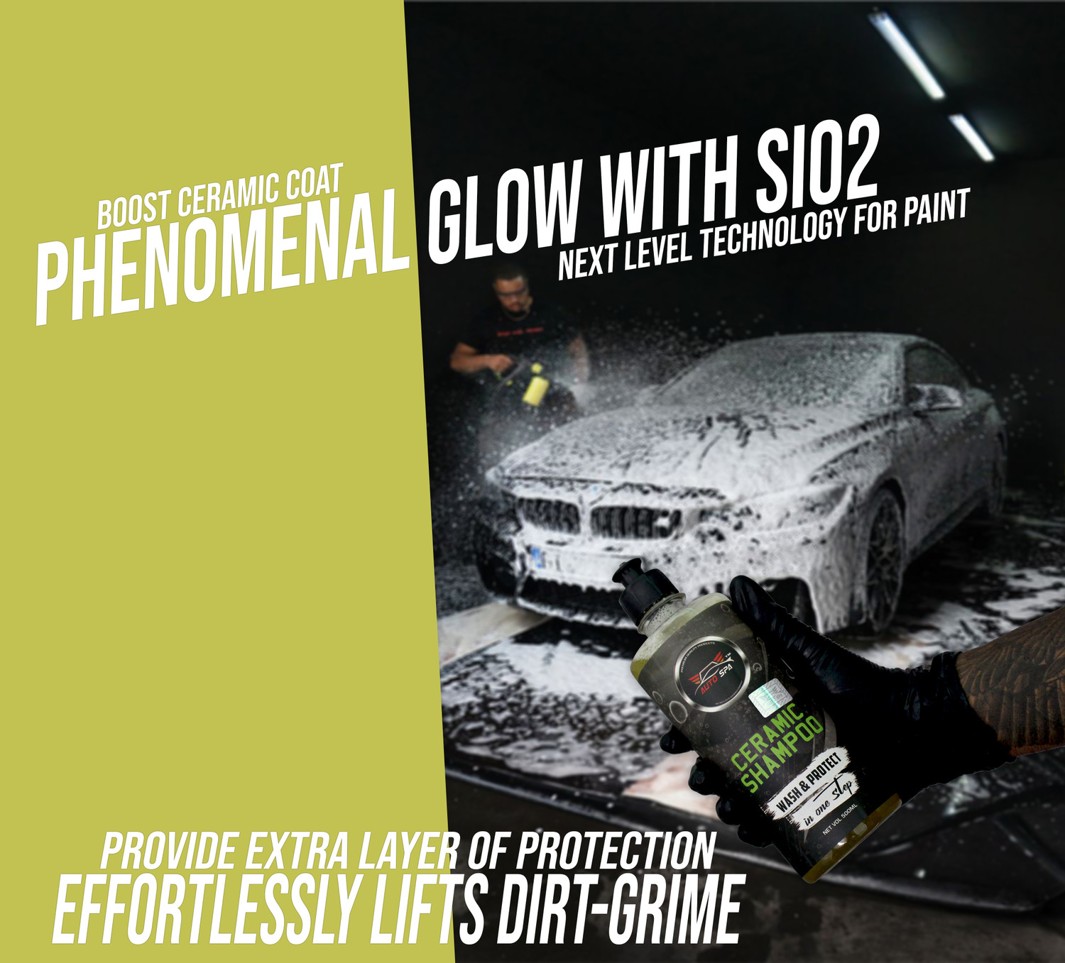 Image of auto spa Ceramic Coated Vehicle sio2 Ultra Mild Car Washing Liquid