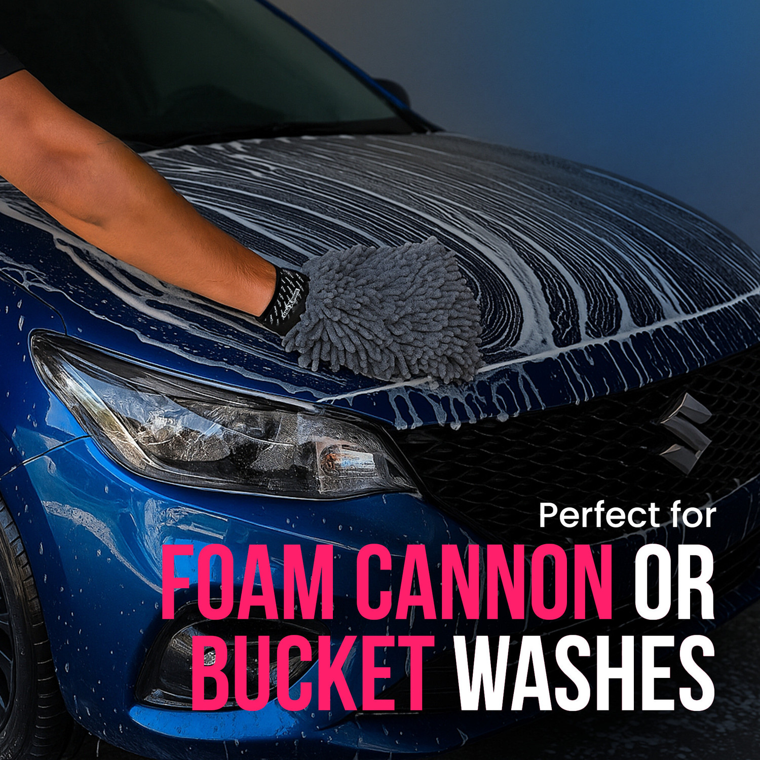 Image of ShineXPro Car Wash Shampoo with 400GSM Microfiber Cloth & Wash Mitt - Thick Foaming Action Car Washing Liquid