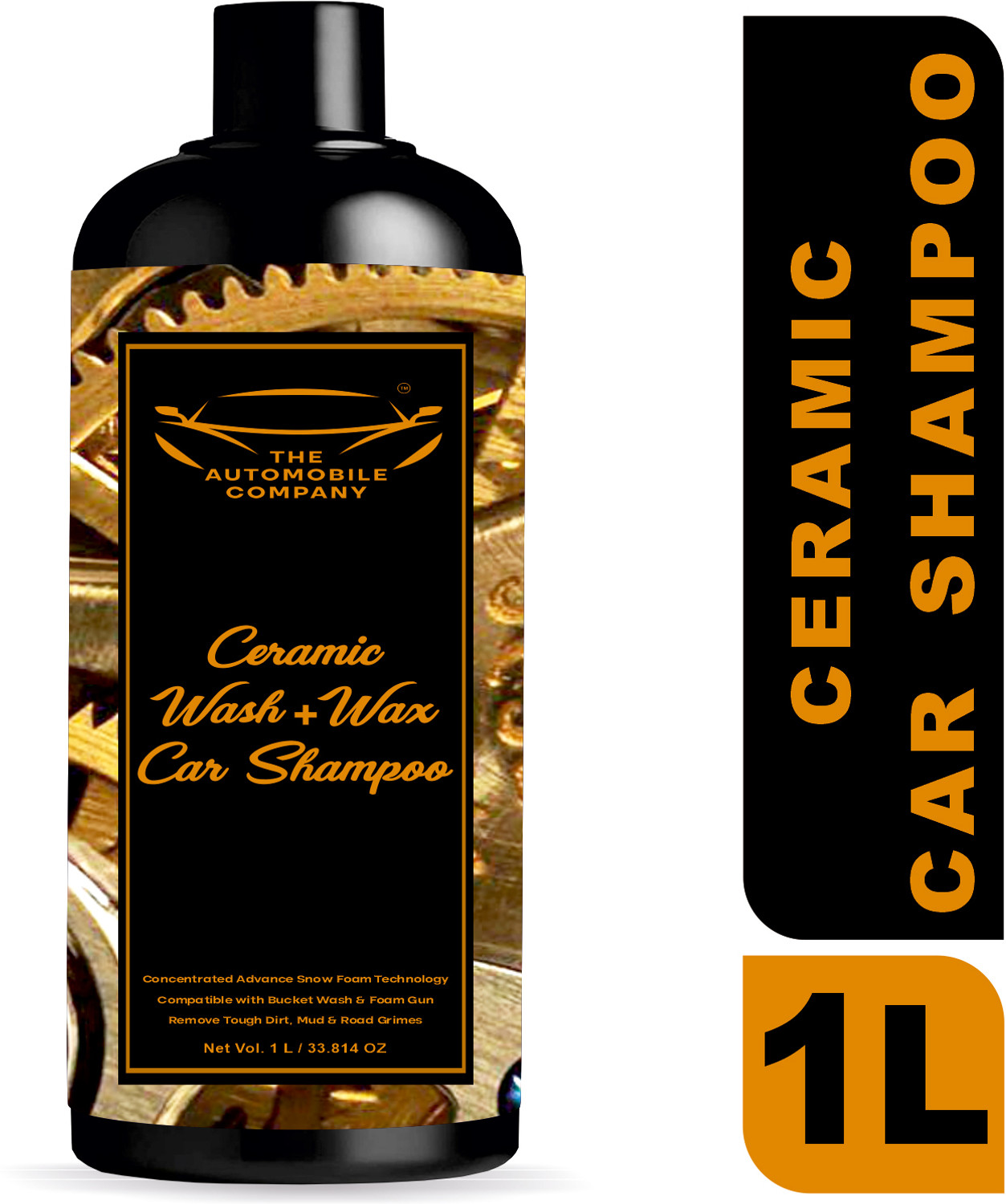 Image of THE AUTOMOBILE COMPANY Ceramic Car Shampoo 1 Litre Powerful Cleaning and Shine Protection for Cars Car Washing Liquid (1000 ml)