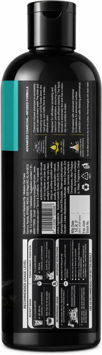 Image of Motorev Charcoal Car Shampoo Car Washing Liquid (500 ml)