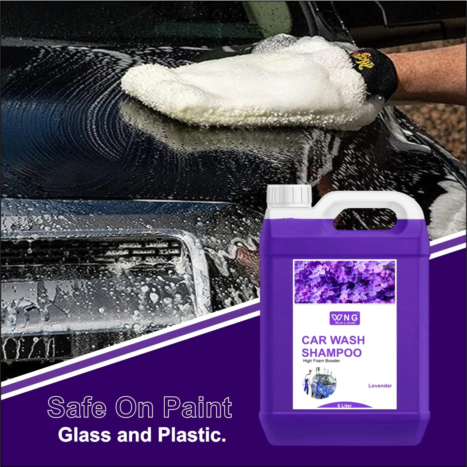 Image of WNG Heavy Foam Car Wash Shampoo | Safe on Paint & Gloss Finish Car Washing Liquid