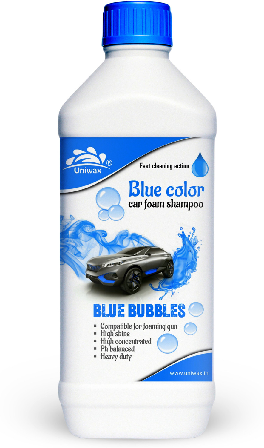 Image of uniwax Blue Color car Foam Shampoo 1kg UNI-CARFOAM-SH Vehicle Interior Cleaner (1000 ml)