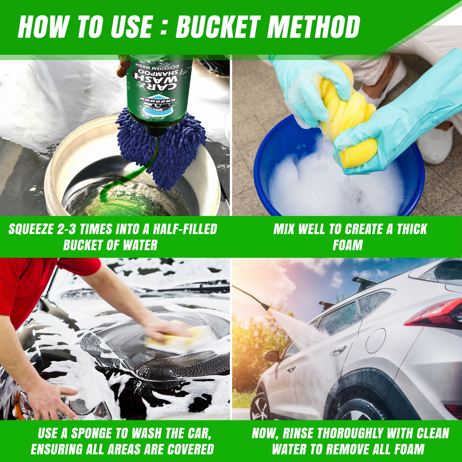 Image of Groommm Car Wash Foam Shampoo (250ML) - Highly Concentrated | Snow Foam Car Shampoo Car Washing Liquid