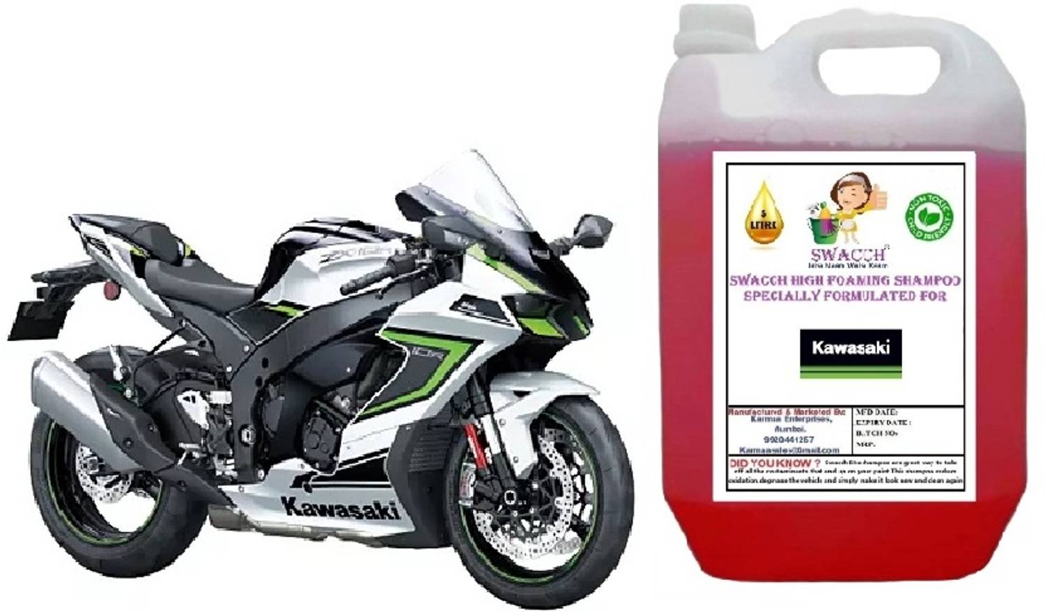 swacch High Foaming Bike Shampoo Formulated For Kawasaki Ninja ZX