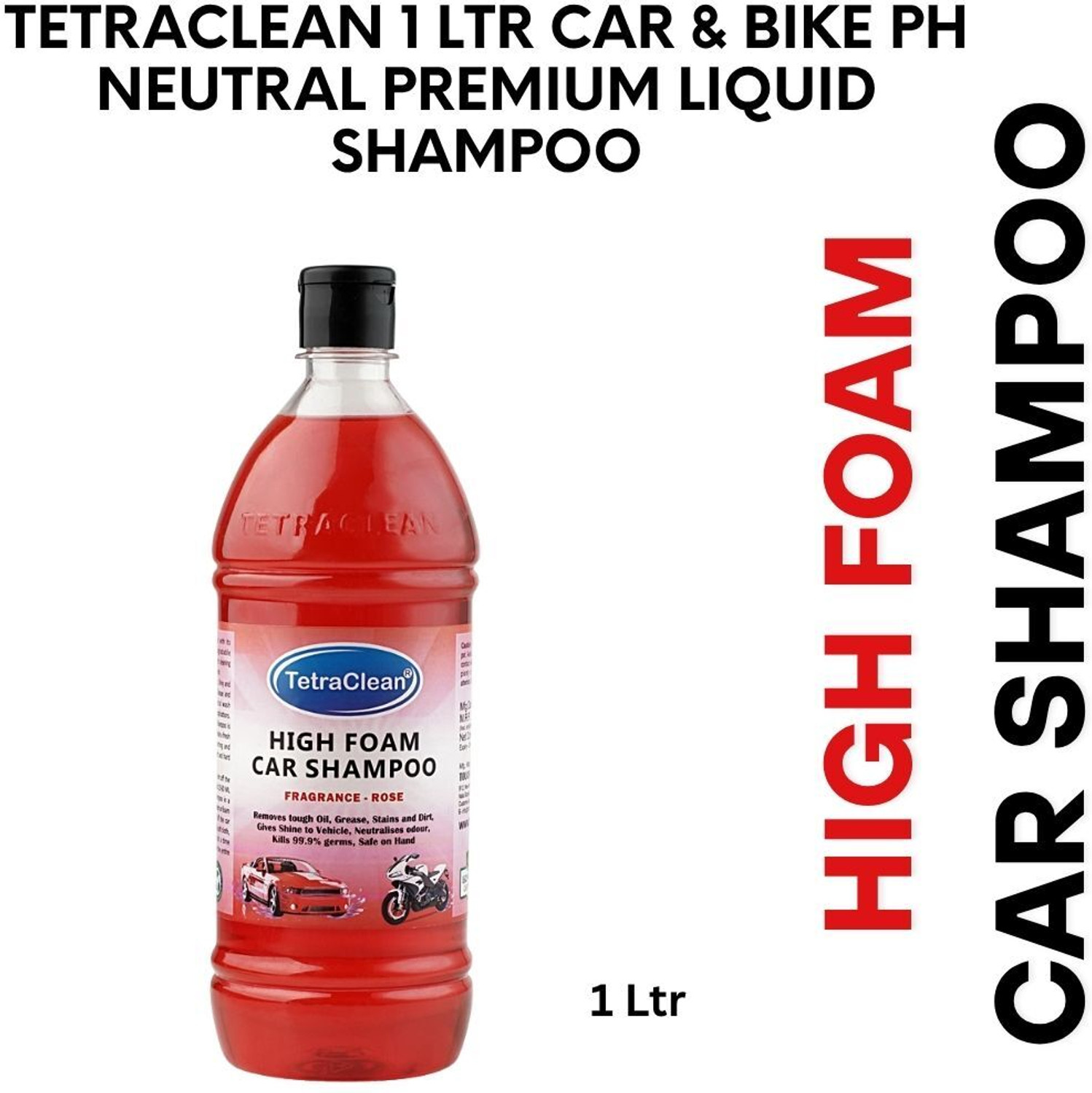 Image of TetraClean High Foam Car Shampoo Car Washing Liquid (1000 ml)