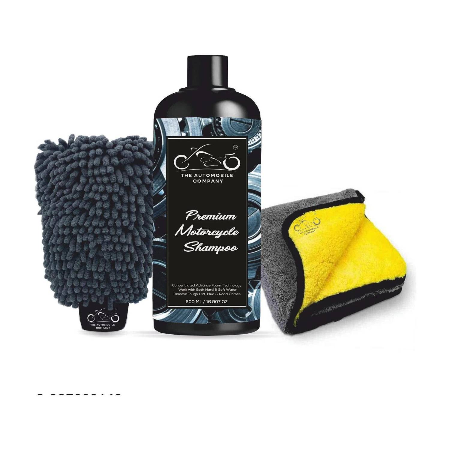 THE AUTOMOBILE COMPANY Foaming Bike Wash Shampoo Microfiber Cleaning Towel Dual Sided Washing Gloves Car Washing Liquid